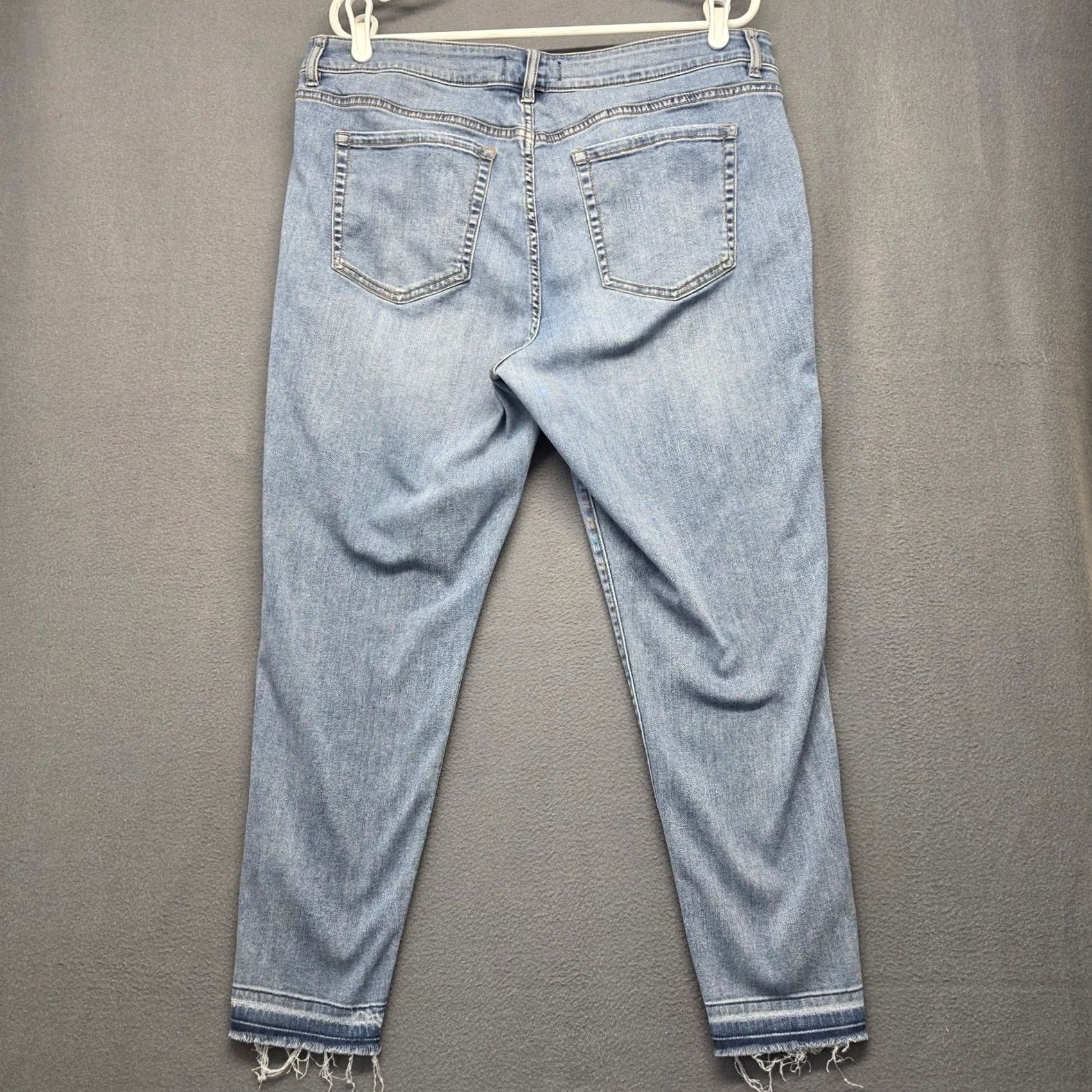 Vintage Lane Bryant Jeans Womens 18 Rhinestone Embellished Raw Hem Stretch Skinny Denim Jeans Size 40" / US 18 - 2 Thumbnail