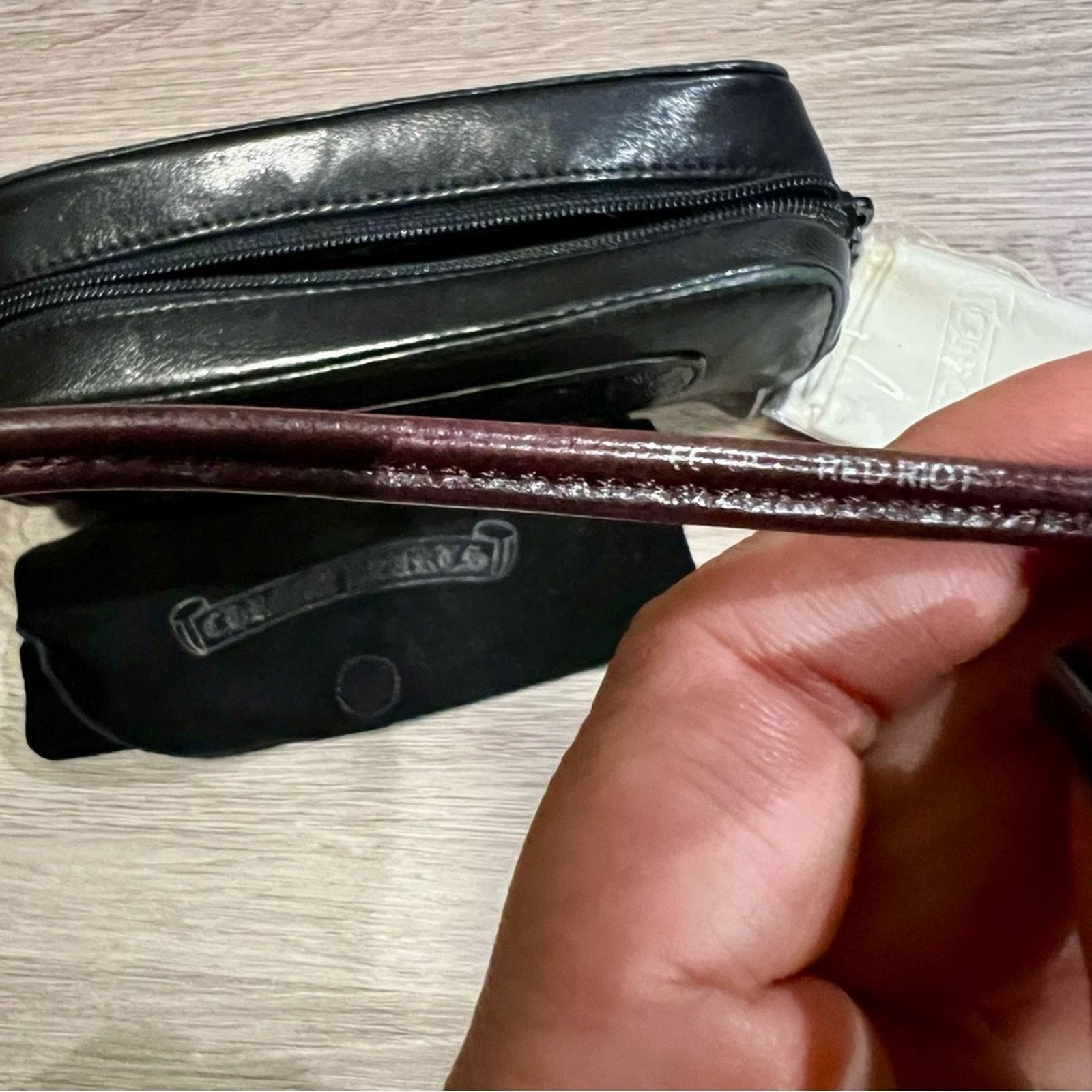 Chrome Hearts Chrome Hearts Gold Leather Sunglasses Y2K Vintage Rectangle Size ONE SIZE - 6 Thumbnail