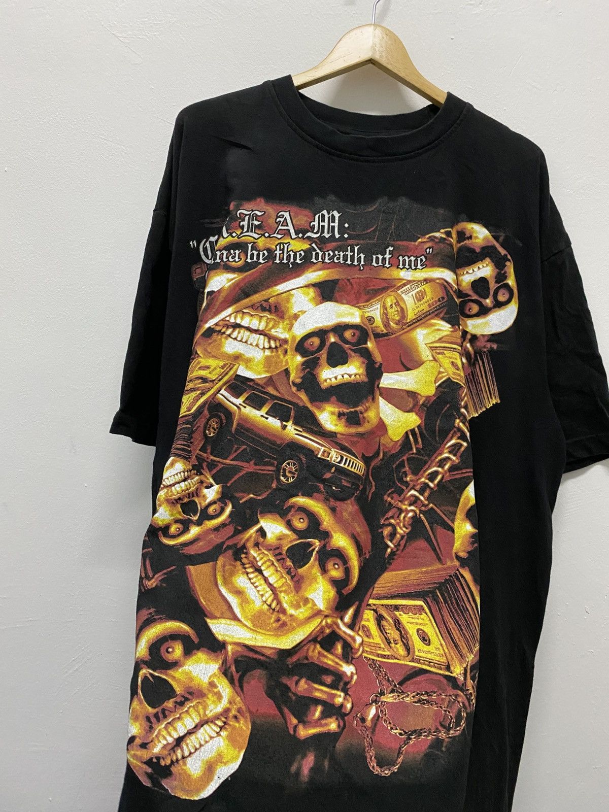Band Tees × Vintage × Wu-Tang Clan Vintage Y2K C.R.E.A.M Gonna Be The Death Skull Tee Size US XL / EU 56 / 4 - 4 Thumbnail