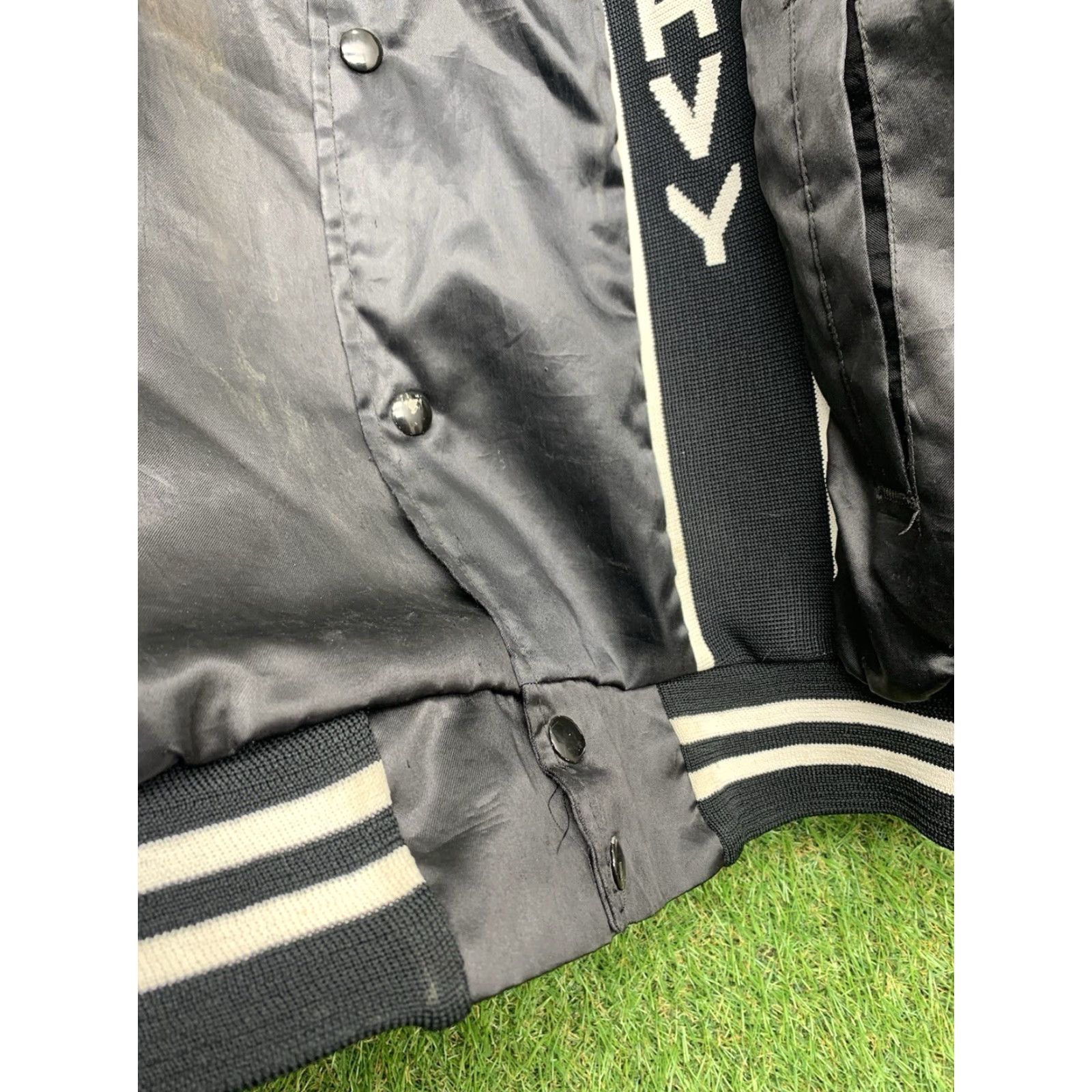 Soffe Vintage Soffe US Navy Jacket Men's 46 Satin Bomber Navy Blue USN Sailor Style 90s Y2K Size US S / EU 44-46 / 1 - 6 Thumbnail