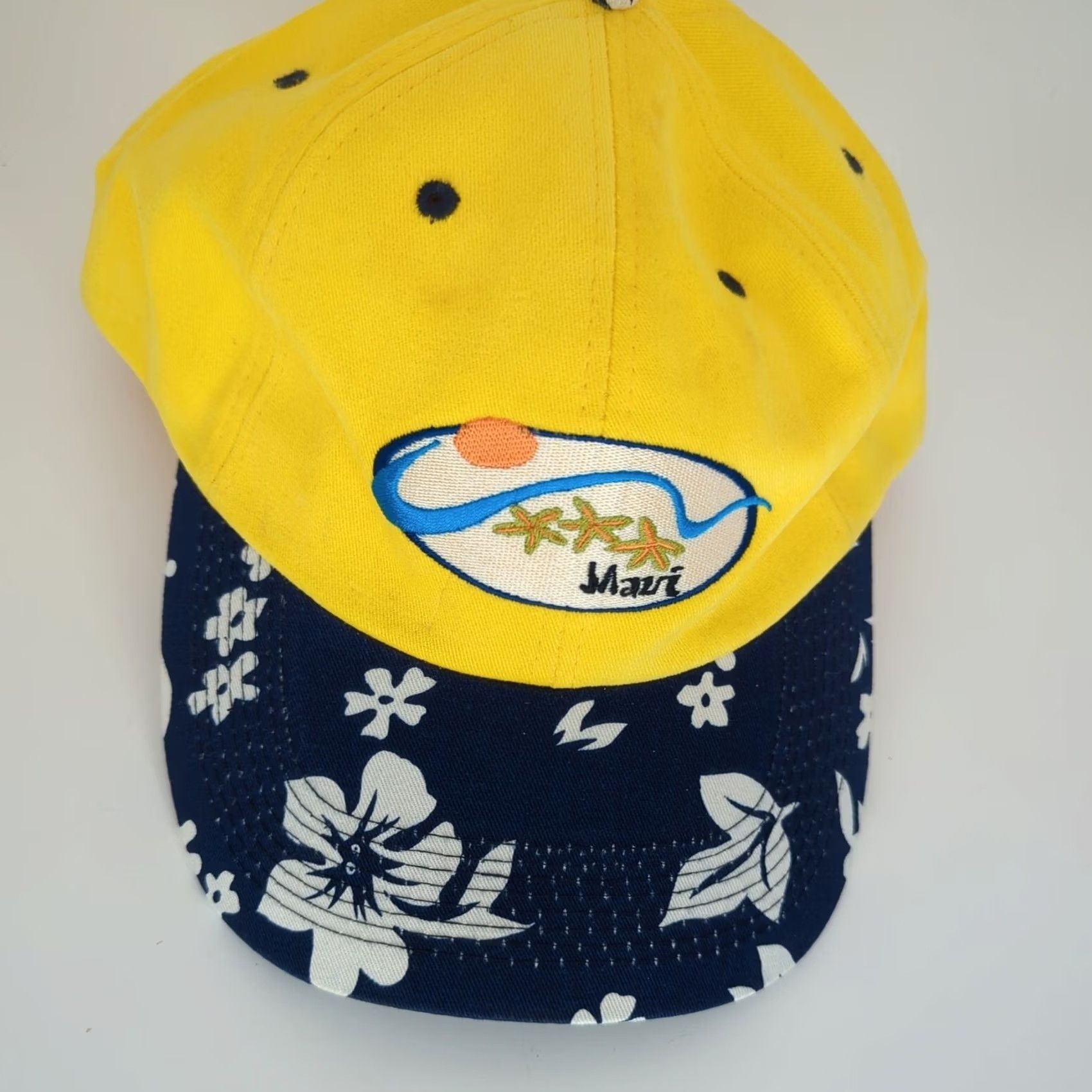 Vintage VINTAGE Loop Hawaii Ball Hat Floral Yellow Embroidered Diamond Head Baseball Cap Men Adjustable Canvas Cotton USA Theme Size ONE SIZE - 3 Thumbnail