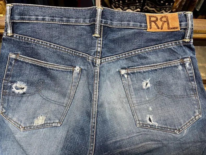 RRL Ralph Lauren RRL Vintage American Distressed Denim Jeans. Size US 32 / EU 48 - 4 Thumbnail
