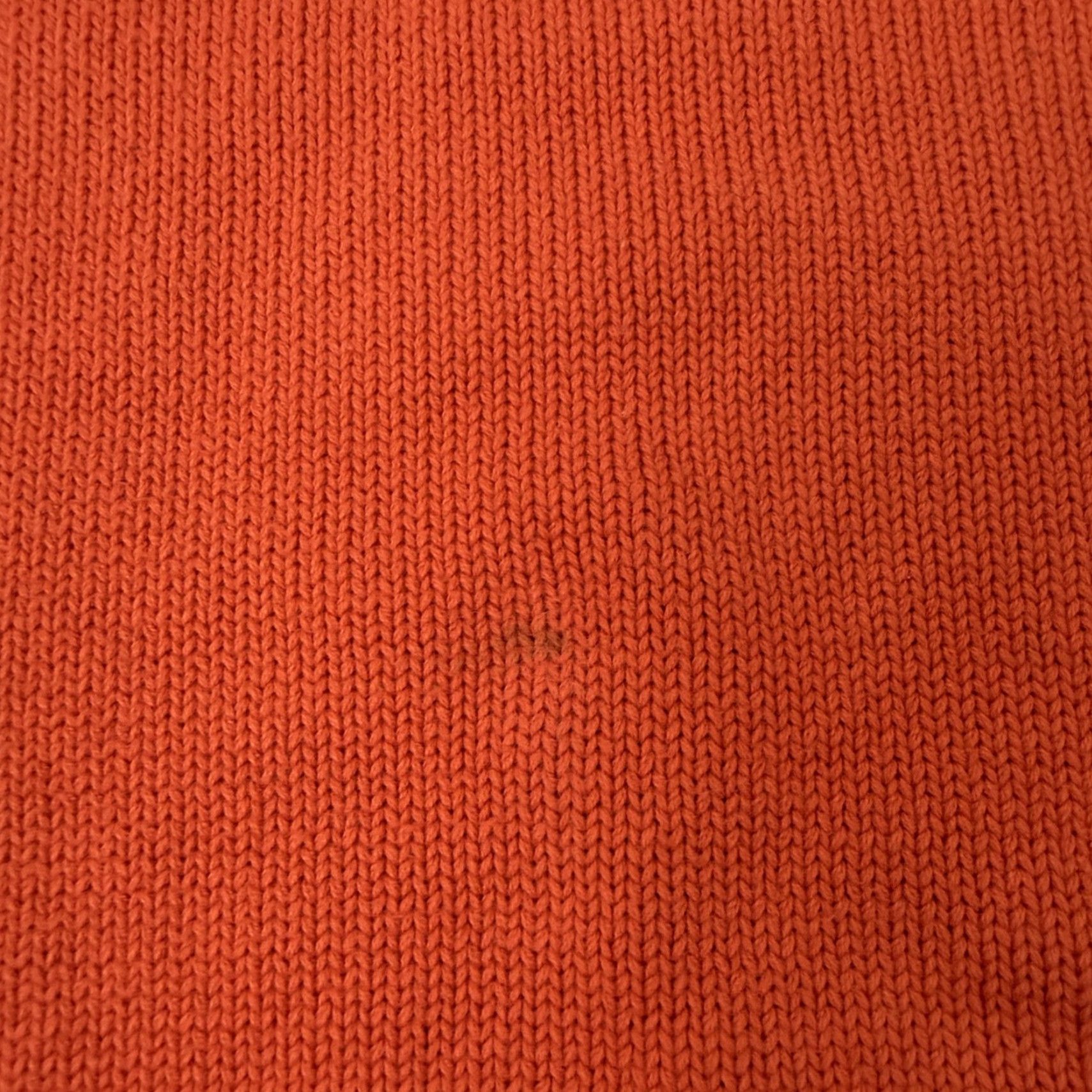 Lands' End Lands' End Mens Small Orange Cotton Crewneck Knit Pullover Raglan Ribbed Sweater Size US S / EU 44-46 / 1 - 3 Thumbnail