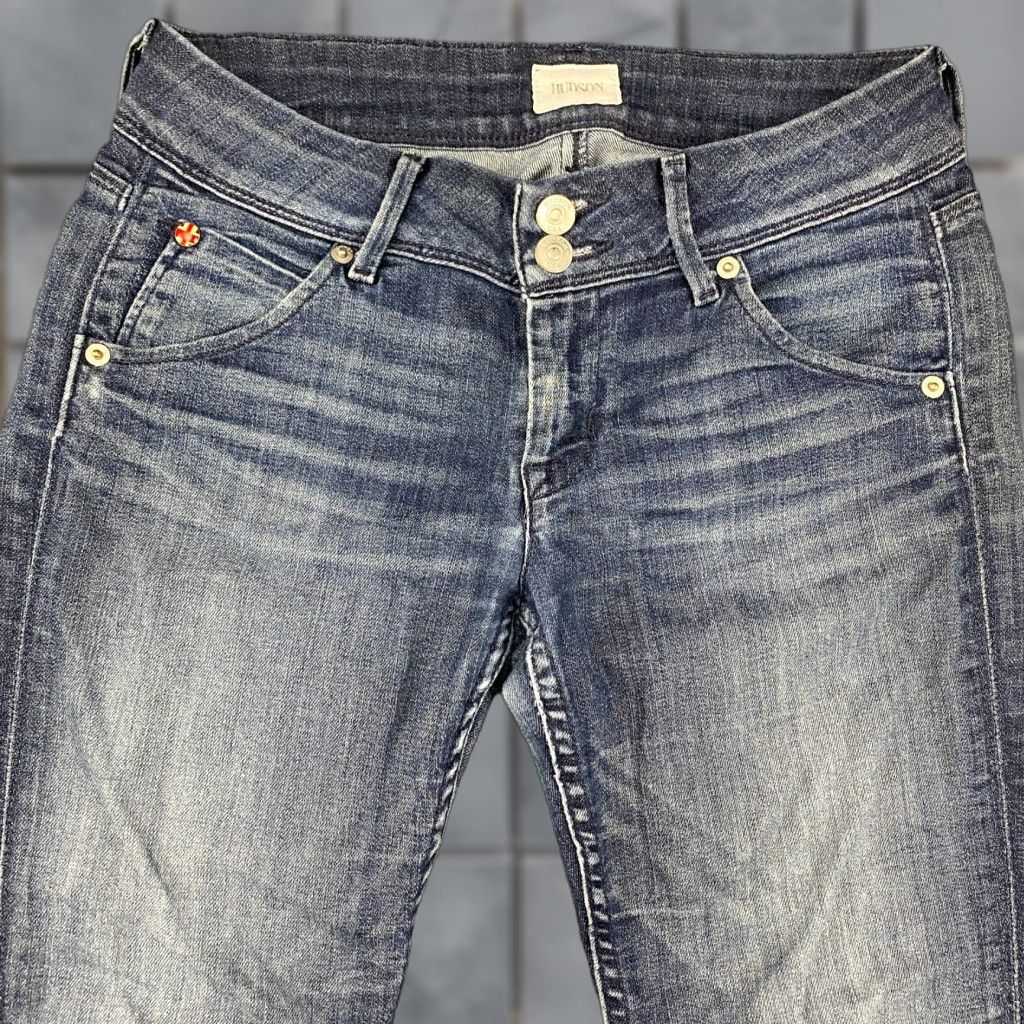 Hudson Hudson Jeans Womens Blue Skinny Jeans Distressed Dark Wash 5-Pocket Denim Stretch Size 42" / US 20 - 1 Thumbnail