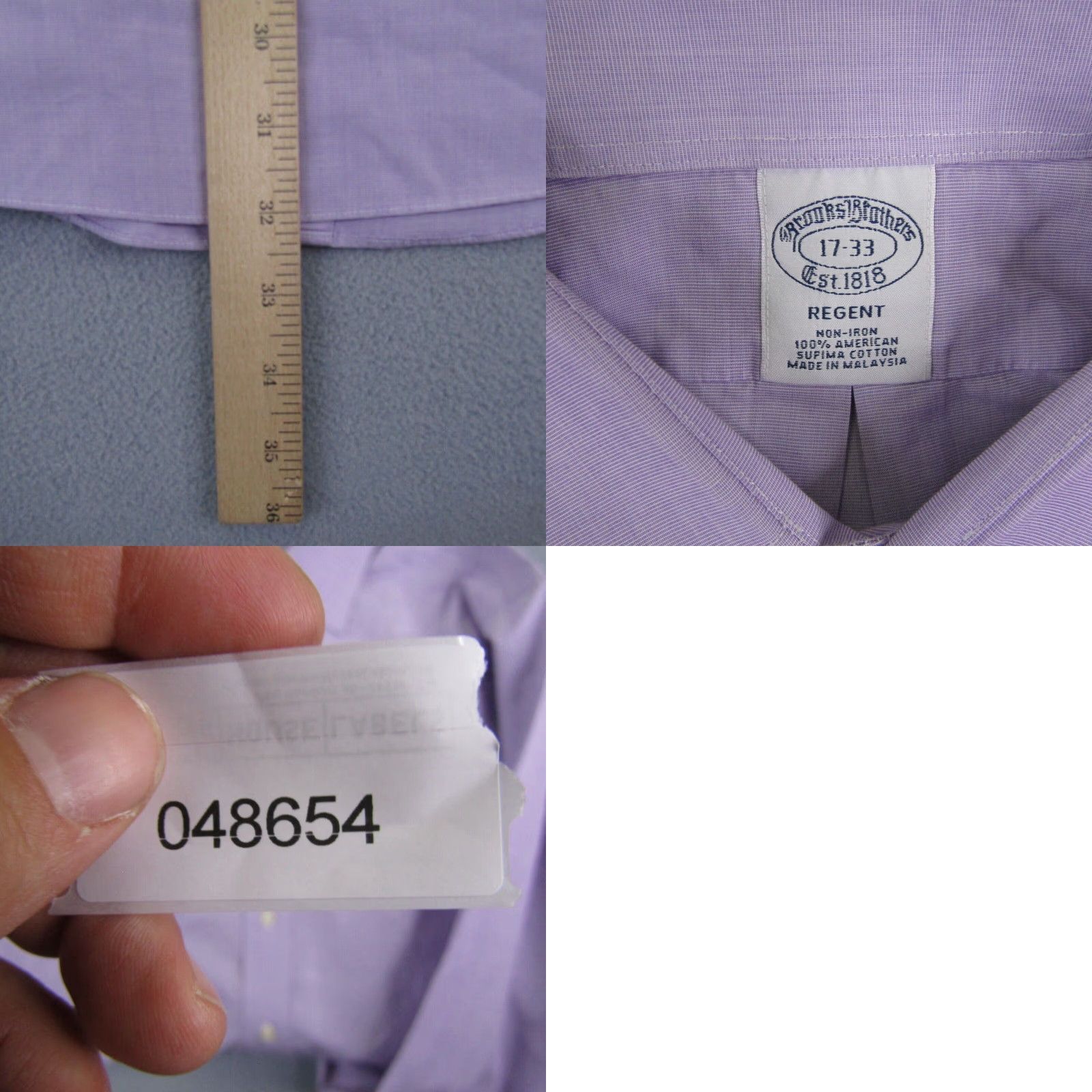 Brooks Brothers Brooks Brothers Shirt Mens XL Purple Lavender Regent Flip Cuffs Non Iron 17-33 Button-Up Long Sleeve Size US XL / EU 56 / 4 - 8 Thumbnail