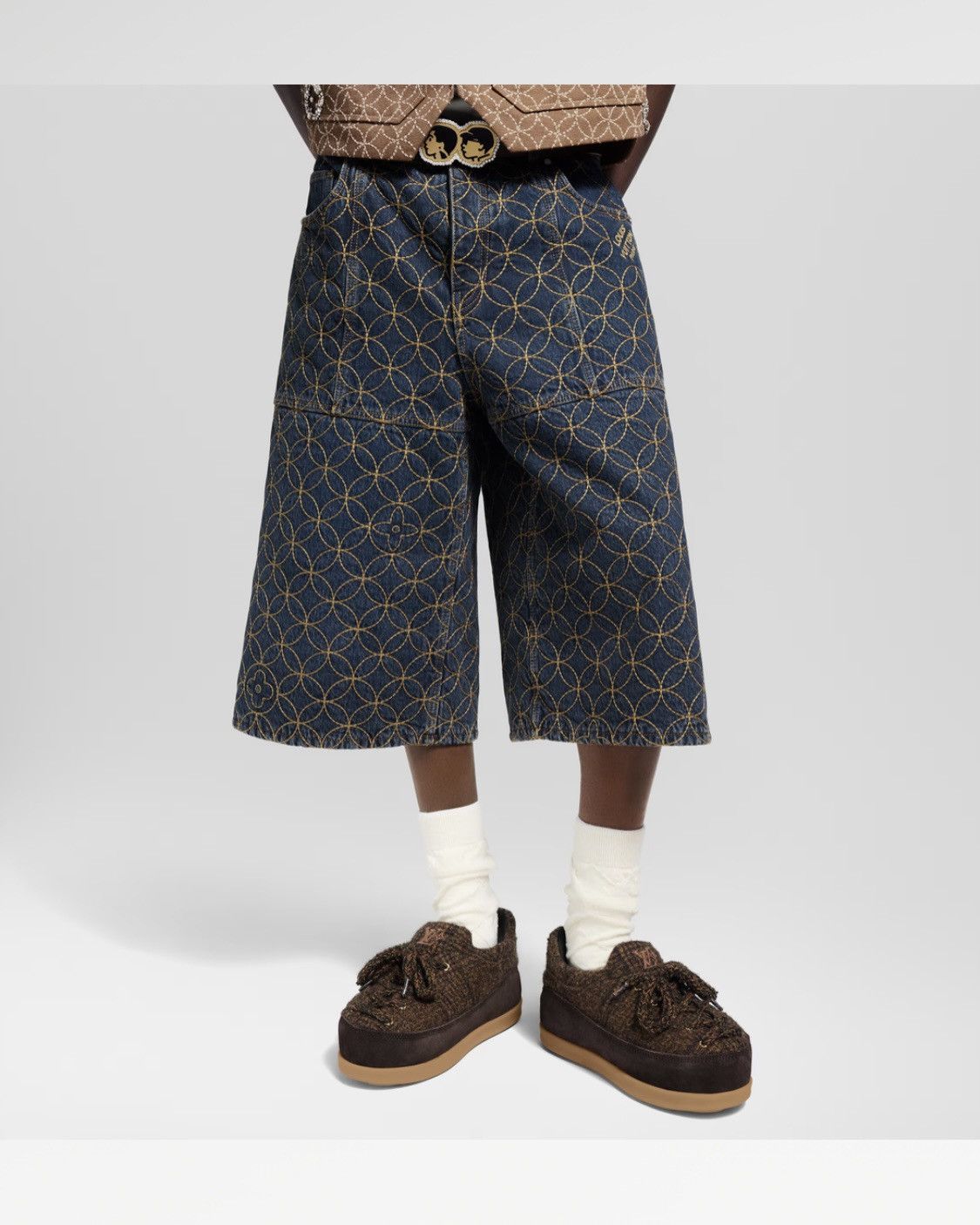 Louis Vuitton × Nigo Louis Vuitton x Nigo Embroidered Workwear shorts 1AILV7 30 Size US 30 / EU 46 - 3 Thumbnail