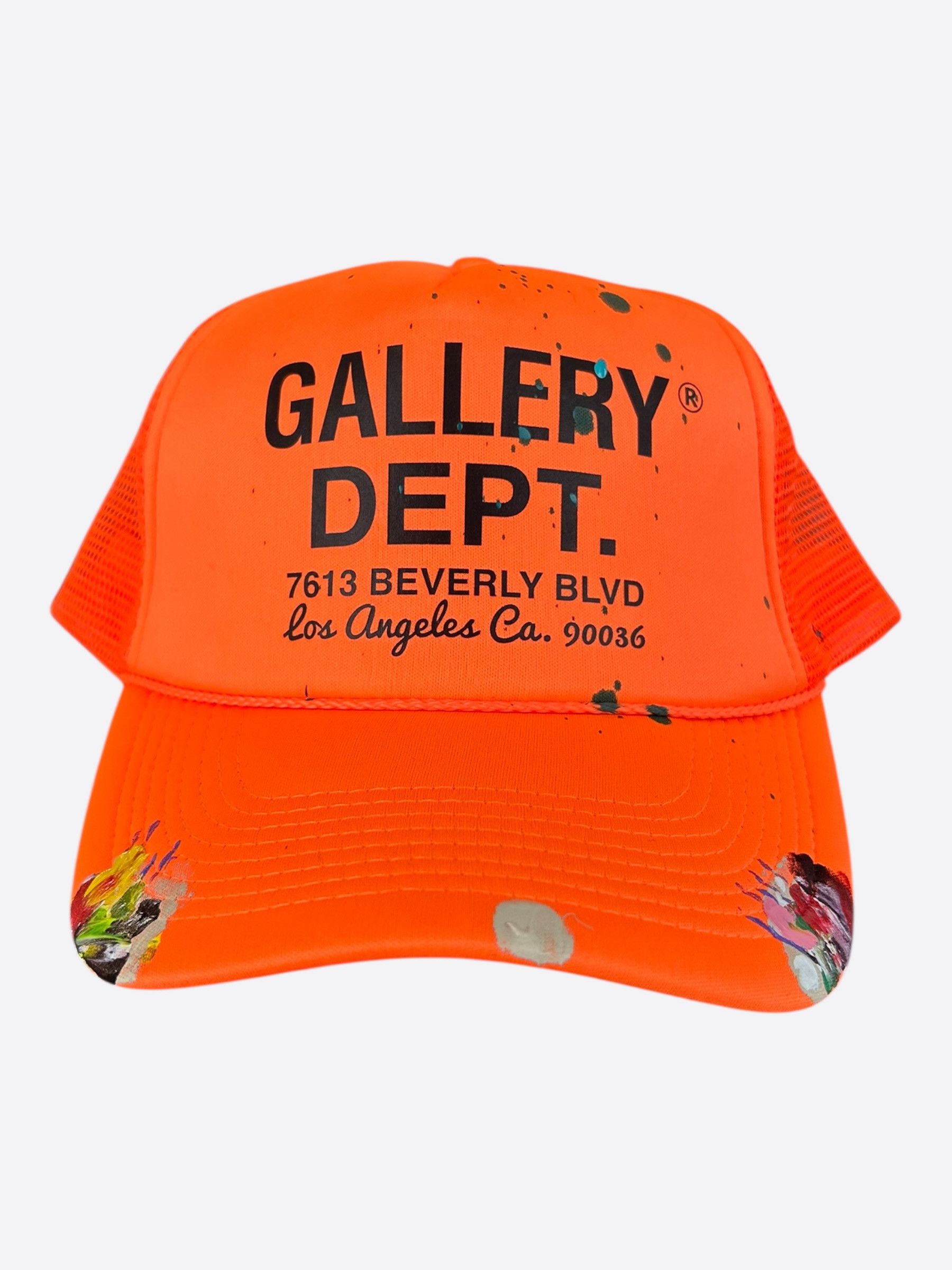 Gallery Dept. Gallery Dept Orange & Black Workshop Logo Trucker Hat Size ONE SIZE - 1 Thumbnail