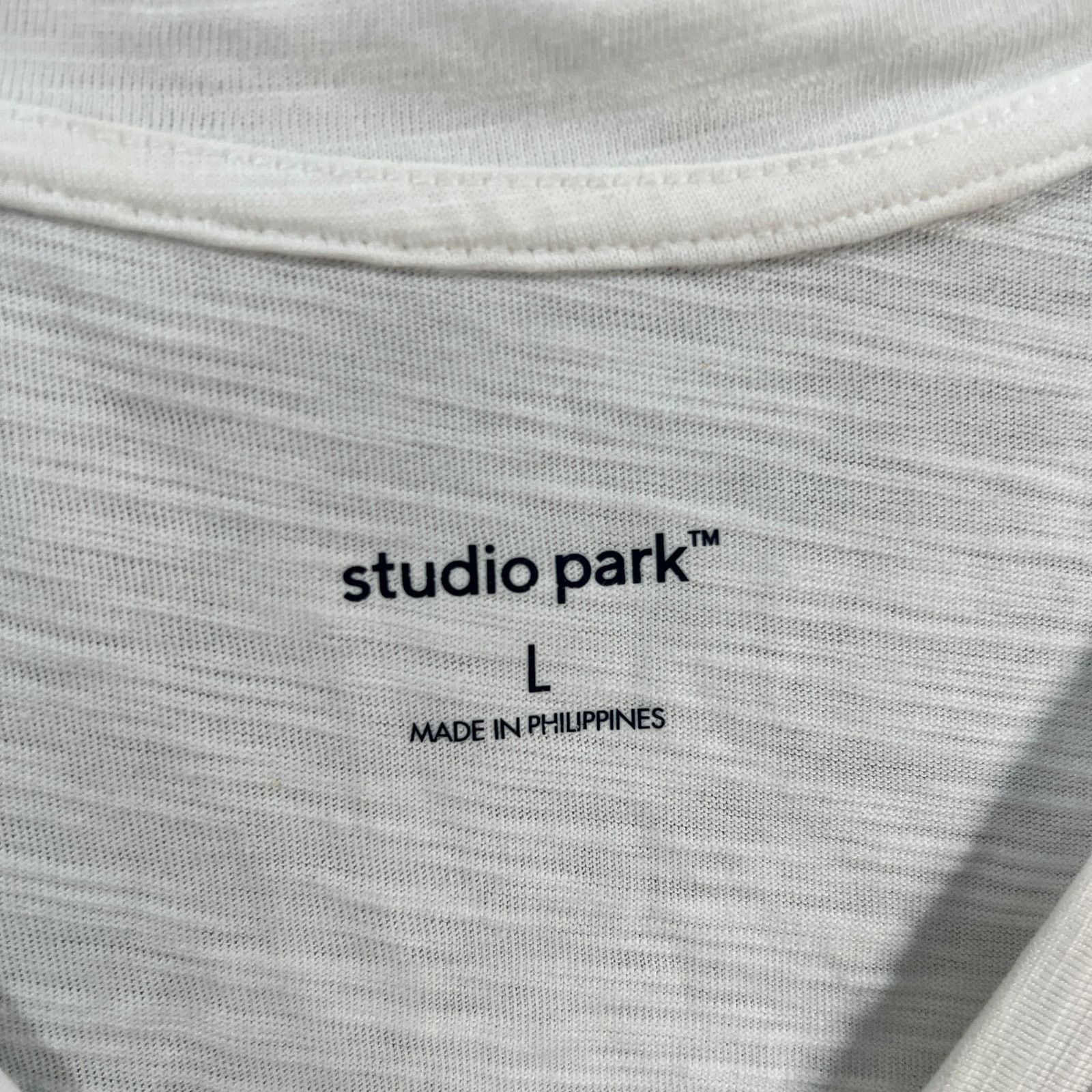 Other Studio Park Knit Short Sleeve V-Neck Tee White, Large Size L / US 10 / IT 46 - 3 Thumbnail