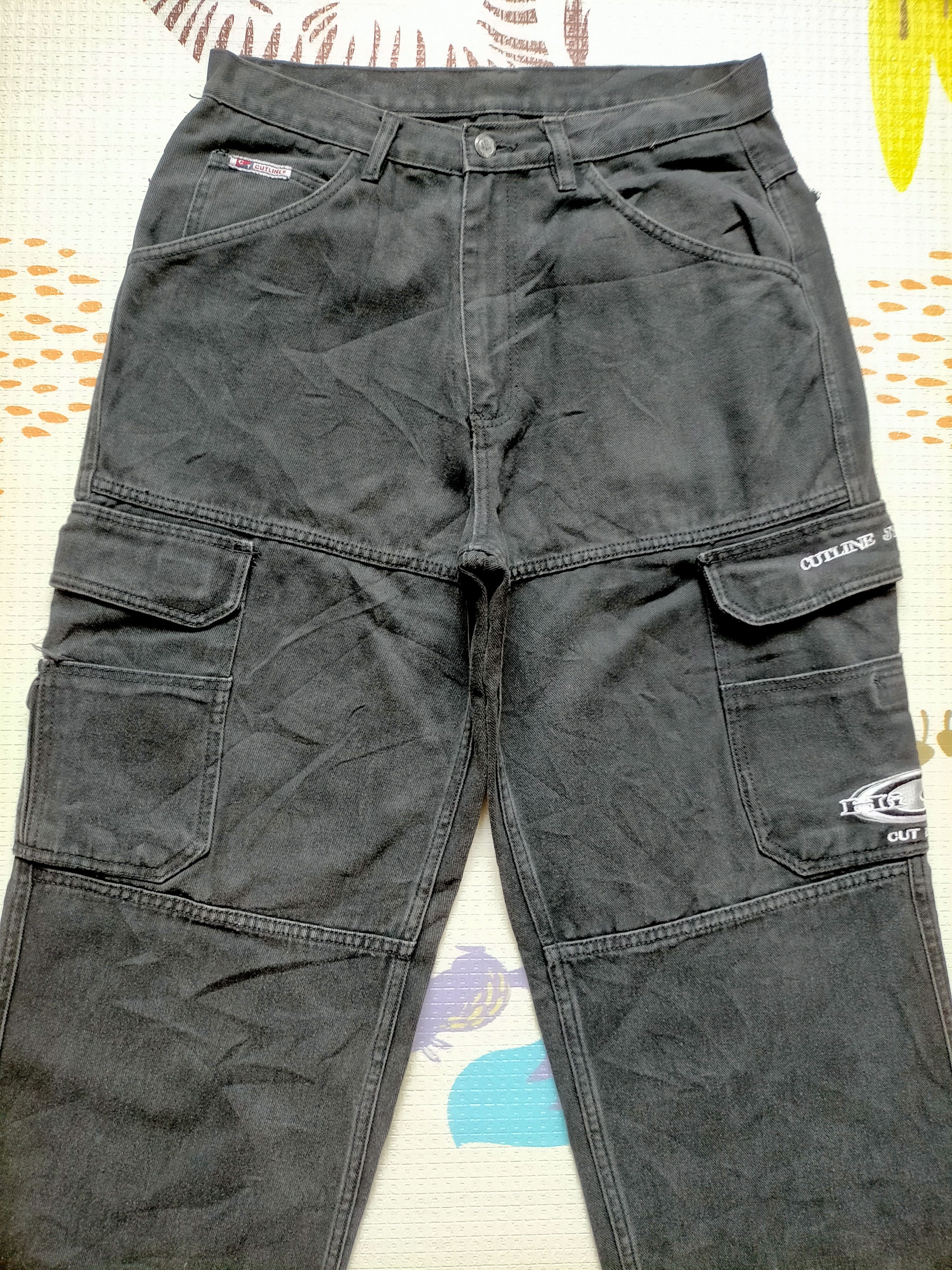 JNCO CUT LINE Jeans Cargo Multipocket Baggy Skater Jeans Size US 32 / EU 48 - 5 Thumbnail