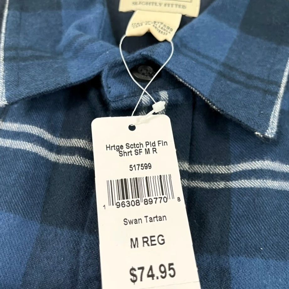 Vintage LL Bean Shirt Men Medium Slim Fit Plaid Flannel Button-Up Blue New Mens Size US M / EU 48-50 / 2 - 3 Thumbnail