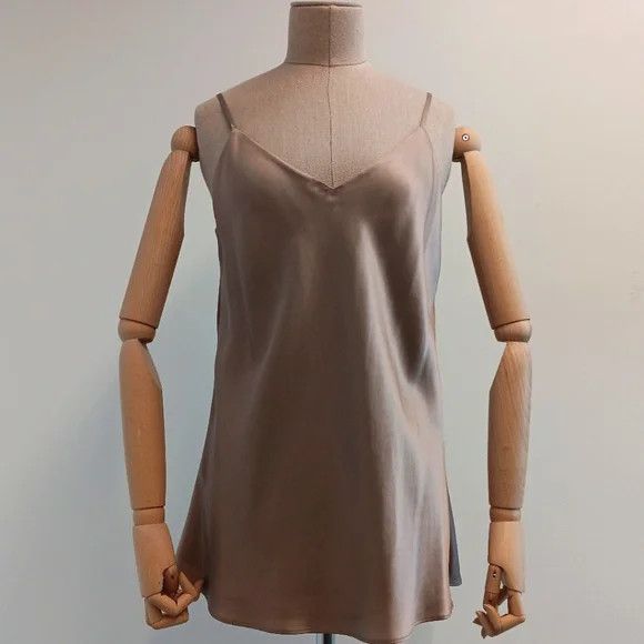 Lafayette 148 LAFAYETTE 148 NEW YORK Silk Hickory Charmeuse Bias Tank- (S) Size S / US 4 / IT 40 - 1 Thumbnail