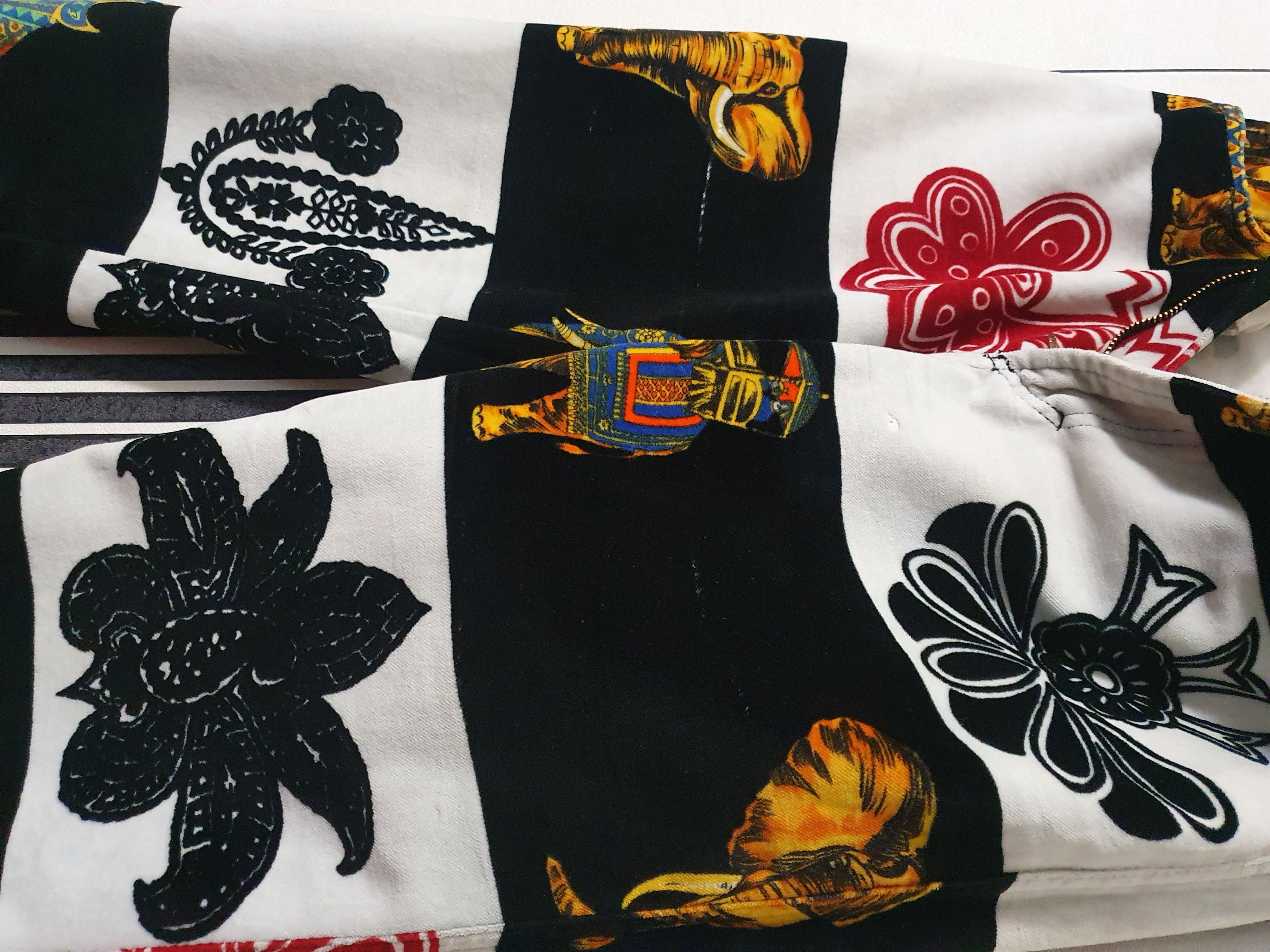 Vintage 80's Versace Floral-Indian Print Corduroy Y2k Rare Pants Size 29" - 15 Thumbnail