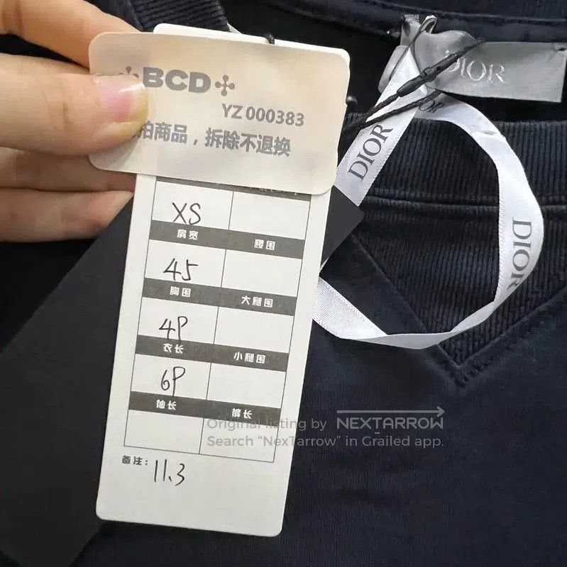 Dior Dior Navy Cotton Logo Short Sleeve T-shirt . Size US XS / EU 42 / 0 - 6 Thumbnail
