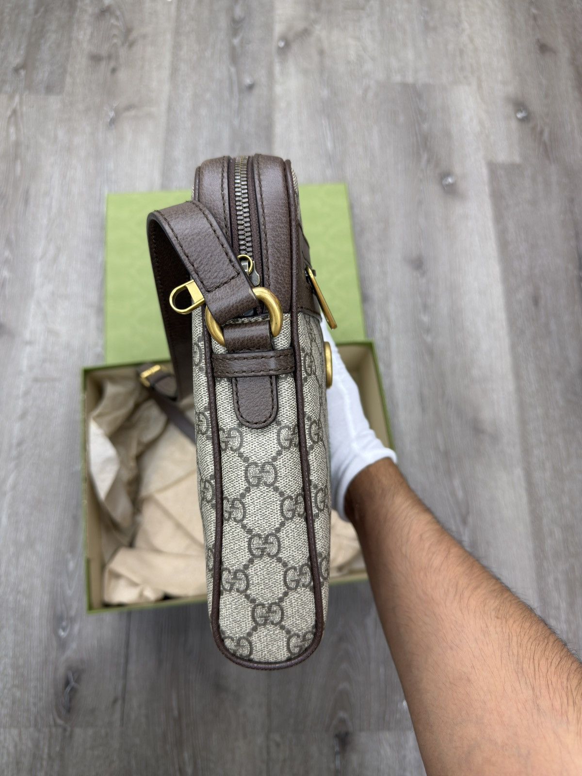 Gucci Gucci Ophidia GG Small Messenger Bag Beige/Ebony Size ONE SIZE - 3 Thumbnail
