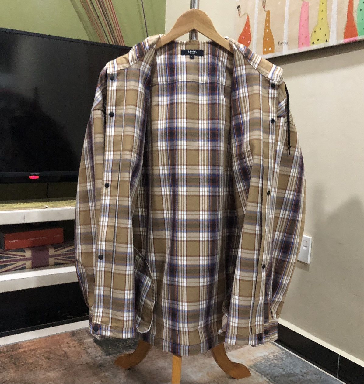 Beams Plus Beams Heart Checked Pattern Button Snap Hoodie Jacket Size US L / EU 52-54 / 3 - 3 Thumbnail
