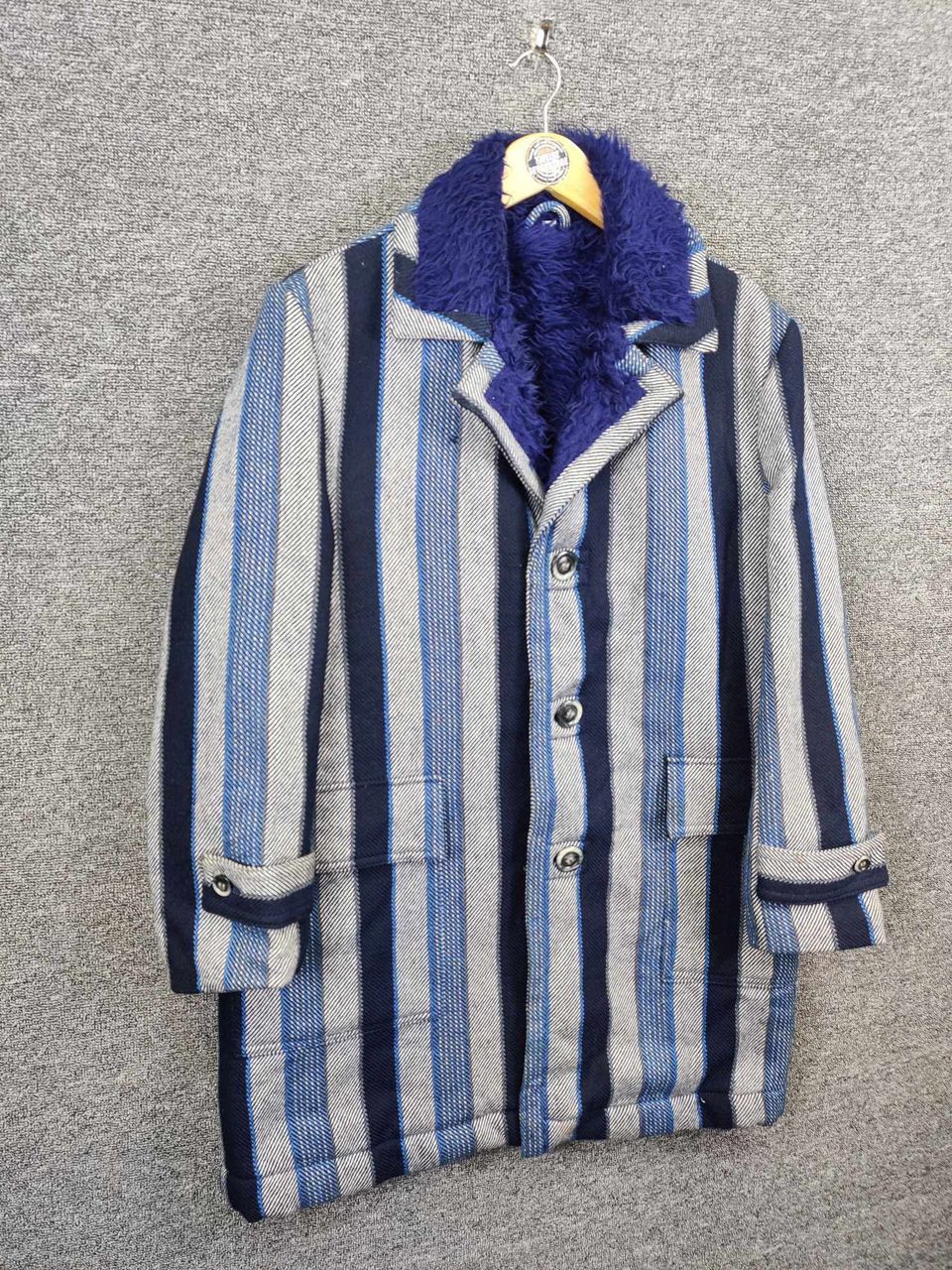 The Unbranded Brand Vintage Striped Shearling Baja Style Long Jacket Size US L / EU 52-54 / 3 - 5 Thumbnail