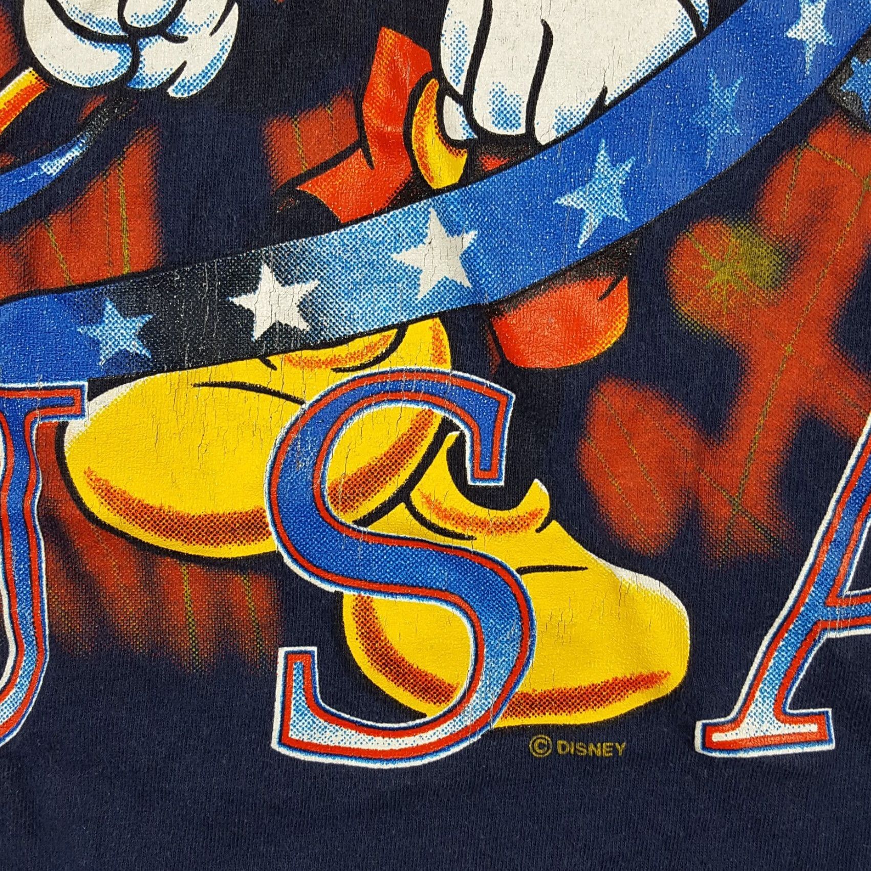 Mickey Unlimited VINTAGE Mickey Mouse T-Shirt, Y2K 4th of July Patriotic USA, Size L, Blue, Cartoon, Mens Size US L / EU 52-54 / 3 - 4 Thumbnail