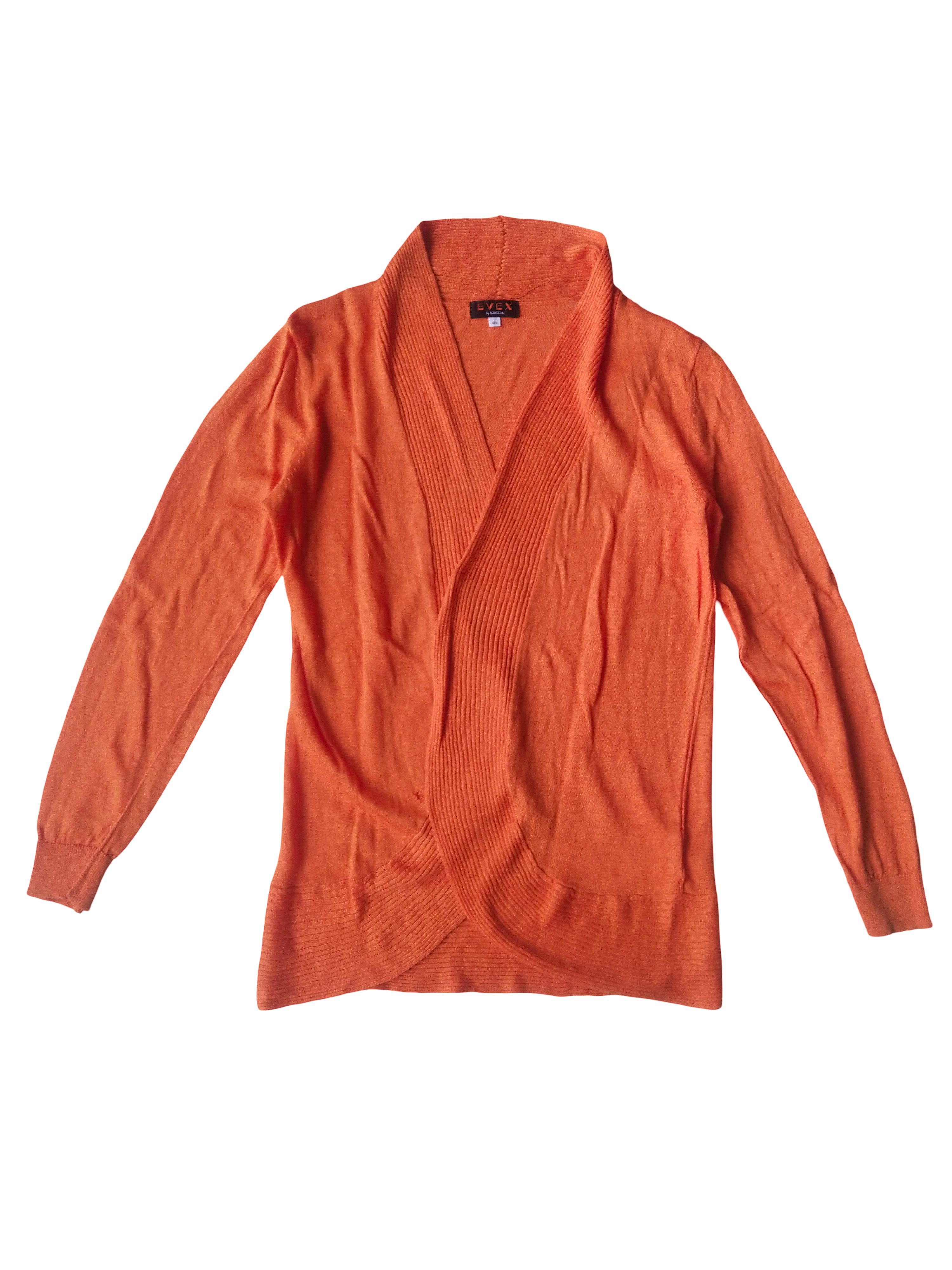 Krizia Uomo Evex by Krizia Sanyo Shokai 100% Linen Orange Cardigan Size M / US 6-8 / IT 42-44 - 1 Thumbnail