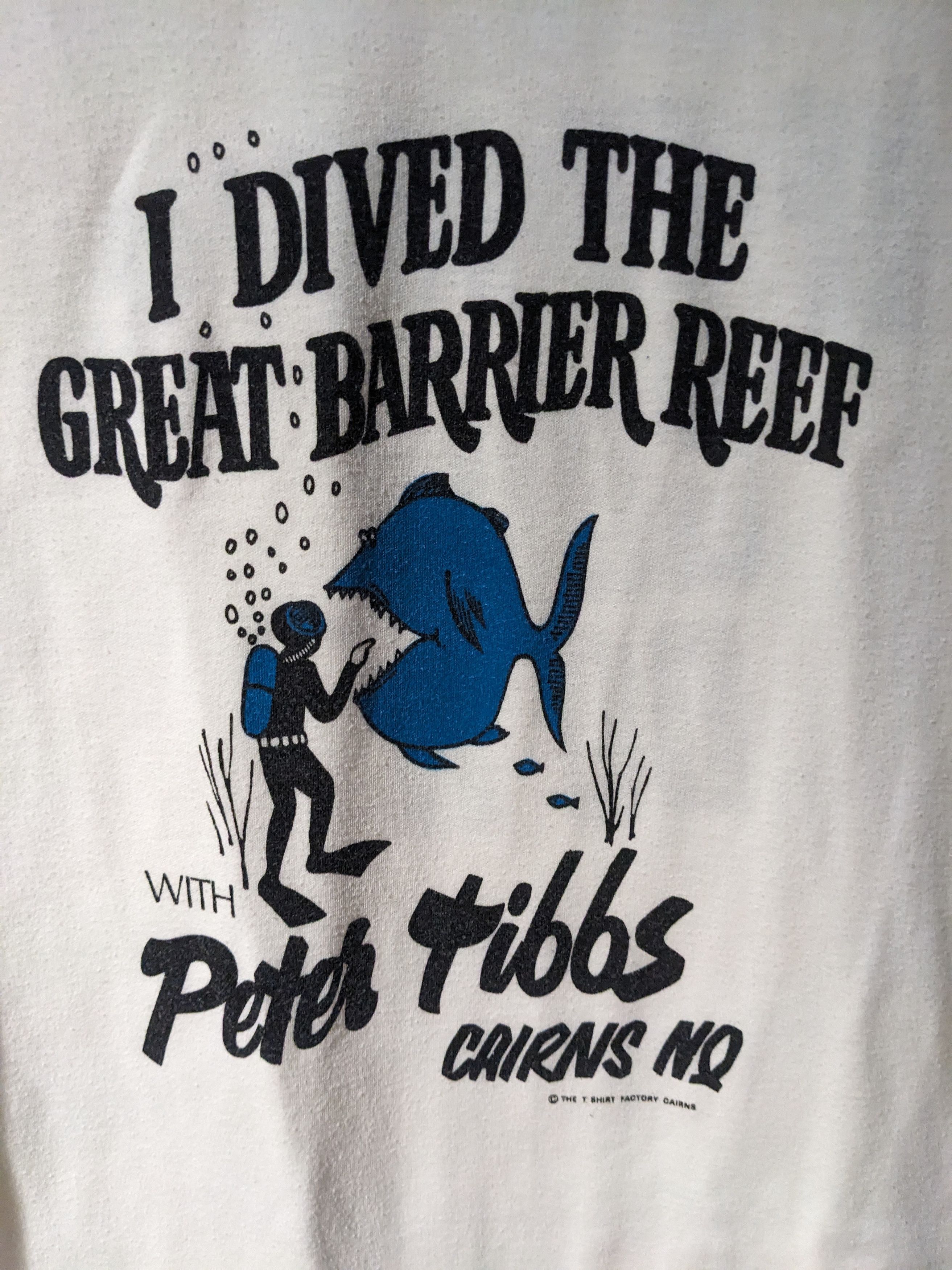 Vintage Vintage 90s I Dived the Great Barrier Reef Peter T-Shirt Size US S / EU 44-46 / 1 - 2 Thumbnail