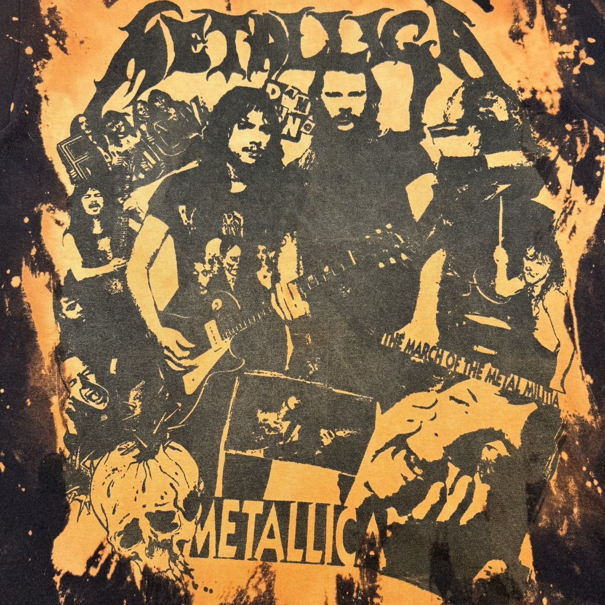 Band Tees Vintage Late 90s Metallica Bleached All Over Euro T Shirt Size US L / EU 52-54 / 3 - 5 Thumbnail