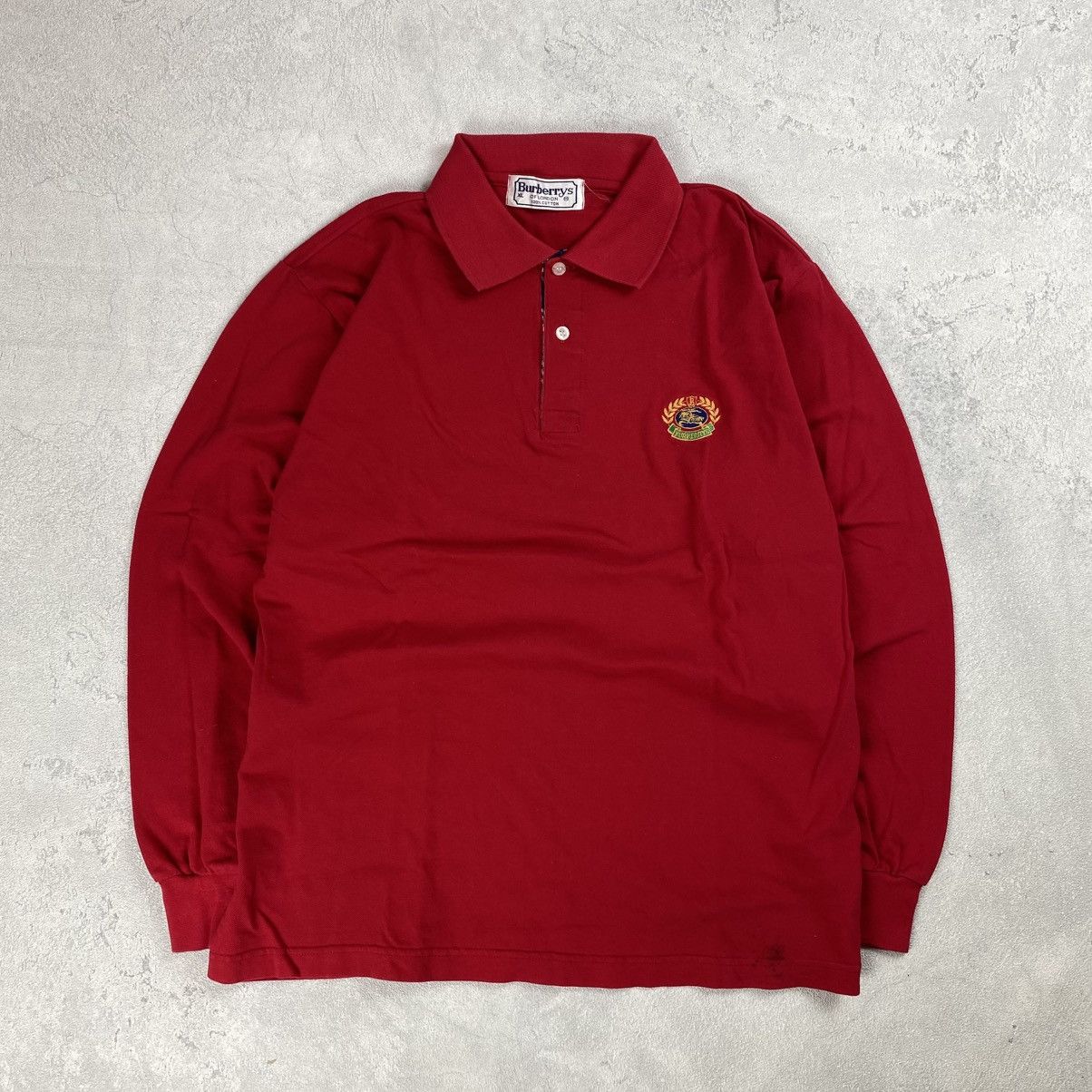 Burberry Vintage burberrys Longsleeve Polo Shirt Size US XL / EU 56 / 4 - 1 Thumbnail