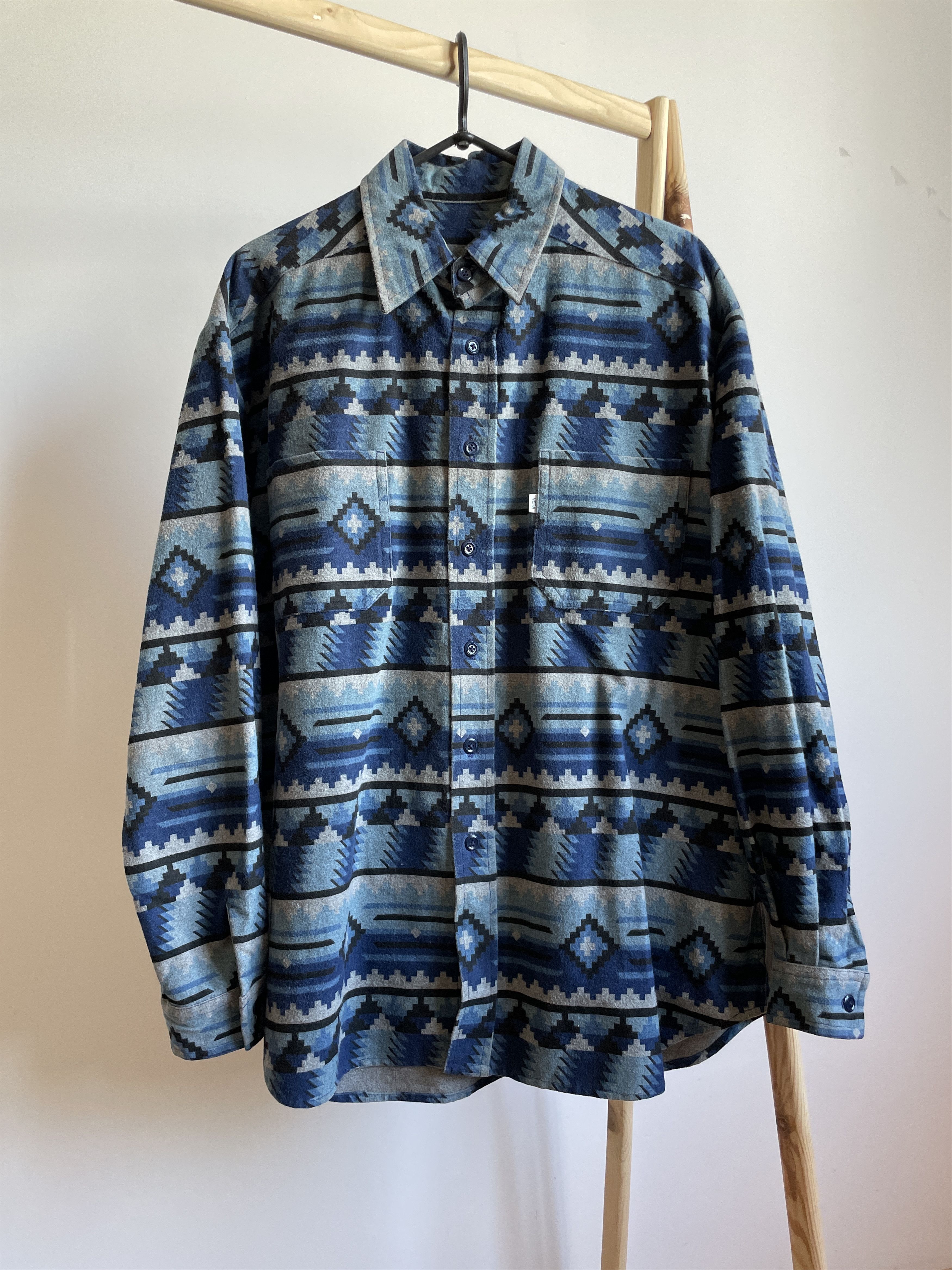 Flannel Cone Mills Vintage Aztec Native Pattern Heavy Flannel Shirt Size US XXL / EU 58 / 5 - 1 Thumbnail