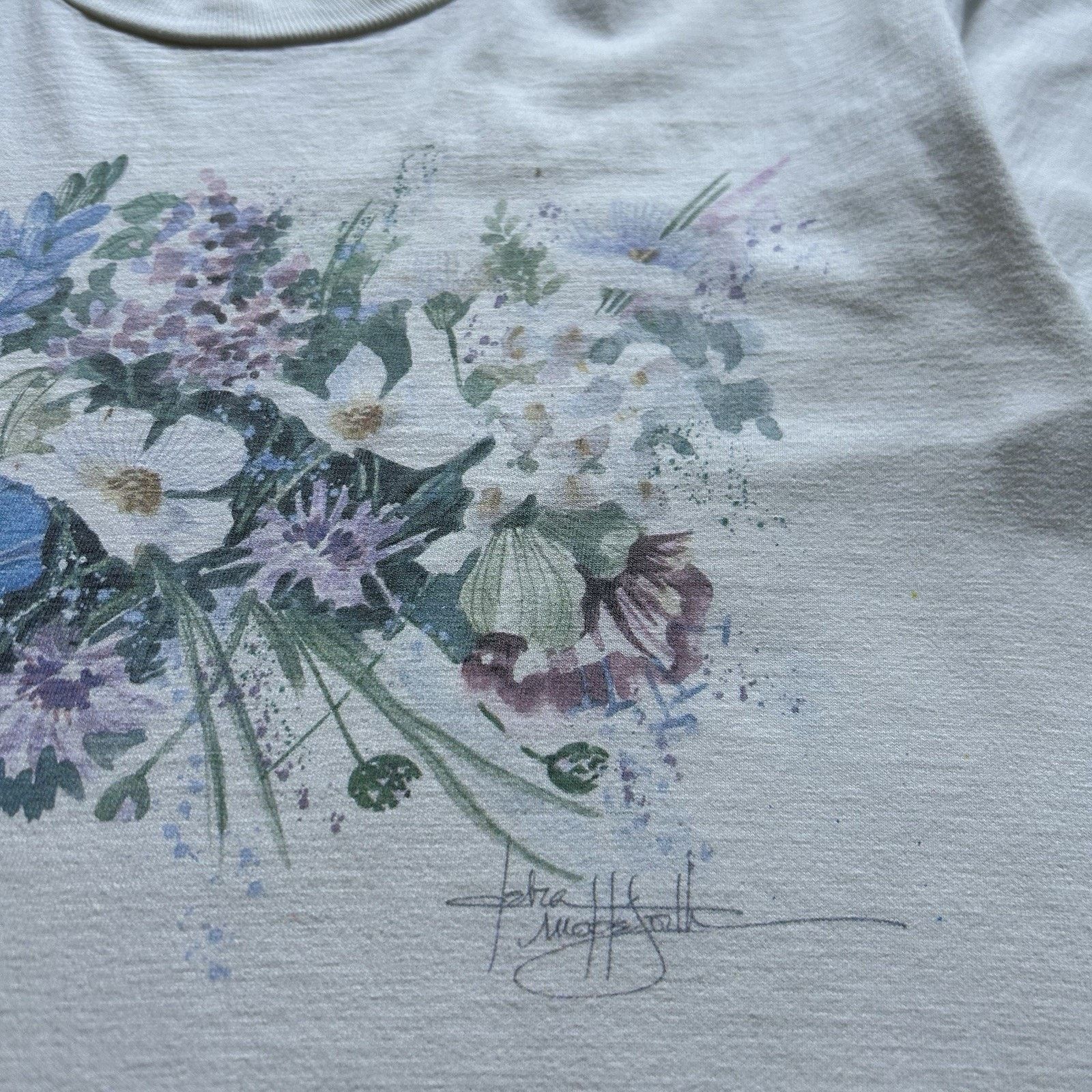 Anvil Vintage 90s Flower Plant Floral T Shirt Medium Made In USA Size US M / EU 48-50 / 2 - 3 Thumbnail