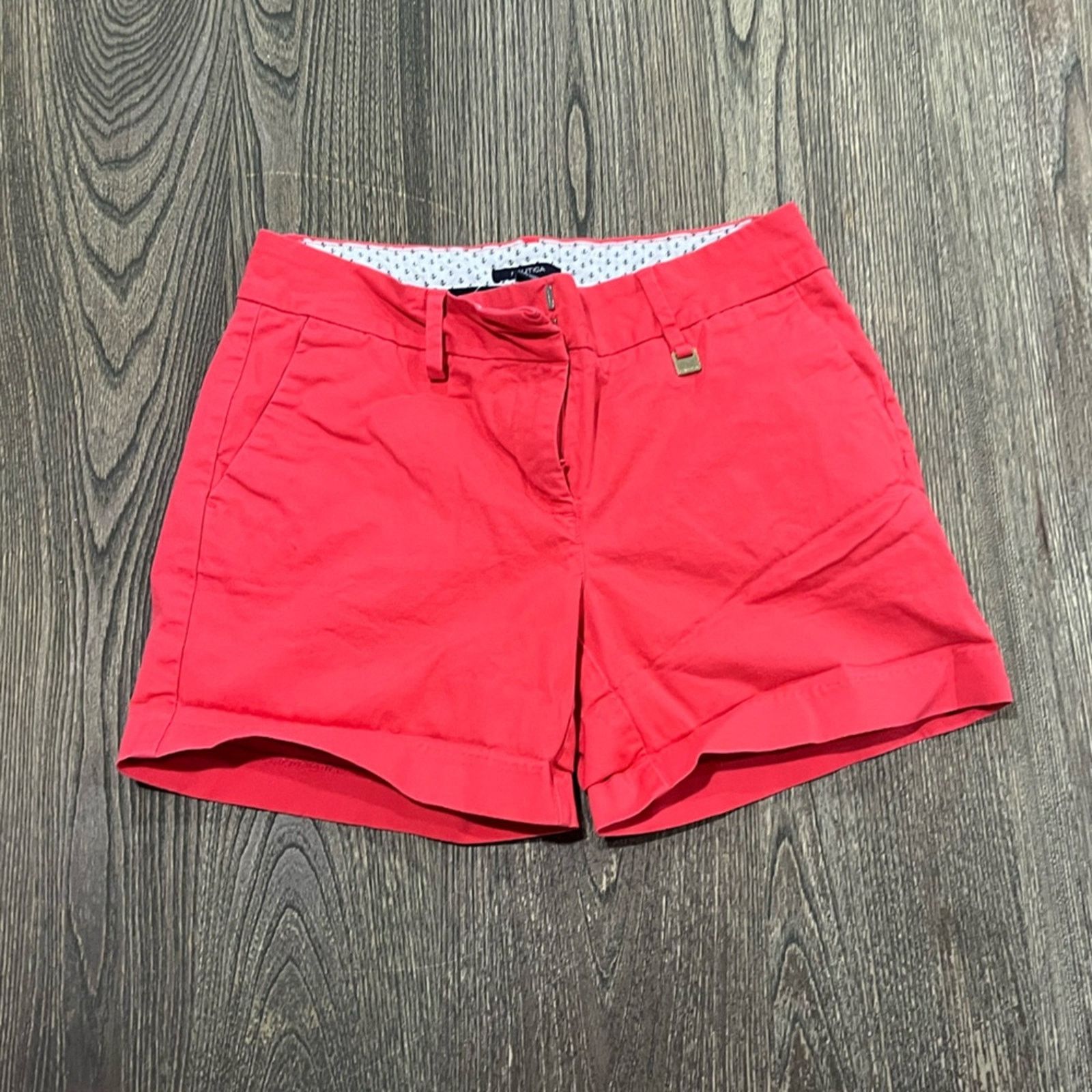 Nautica Nautica Shorts Mid Rise Flat Front Blend Stretch Chino Sz 2 Size 26" / US 2 / IT 38 - 1 Thumbnail