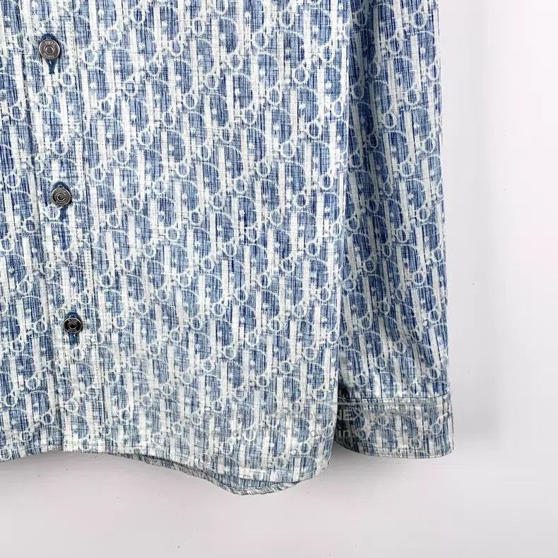 Dior Dior Size 41 Blue logo jacquart full print cotton lapel sin Size US XS / EU 42 / 0 - 4 Thumbnail