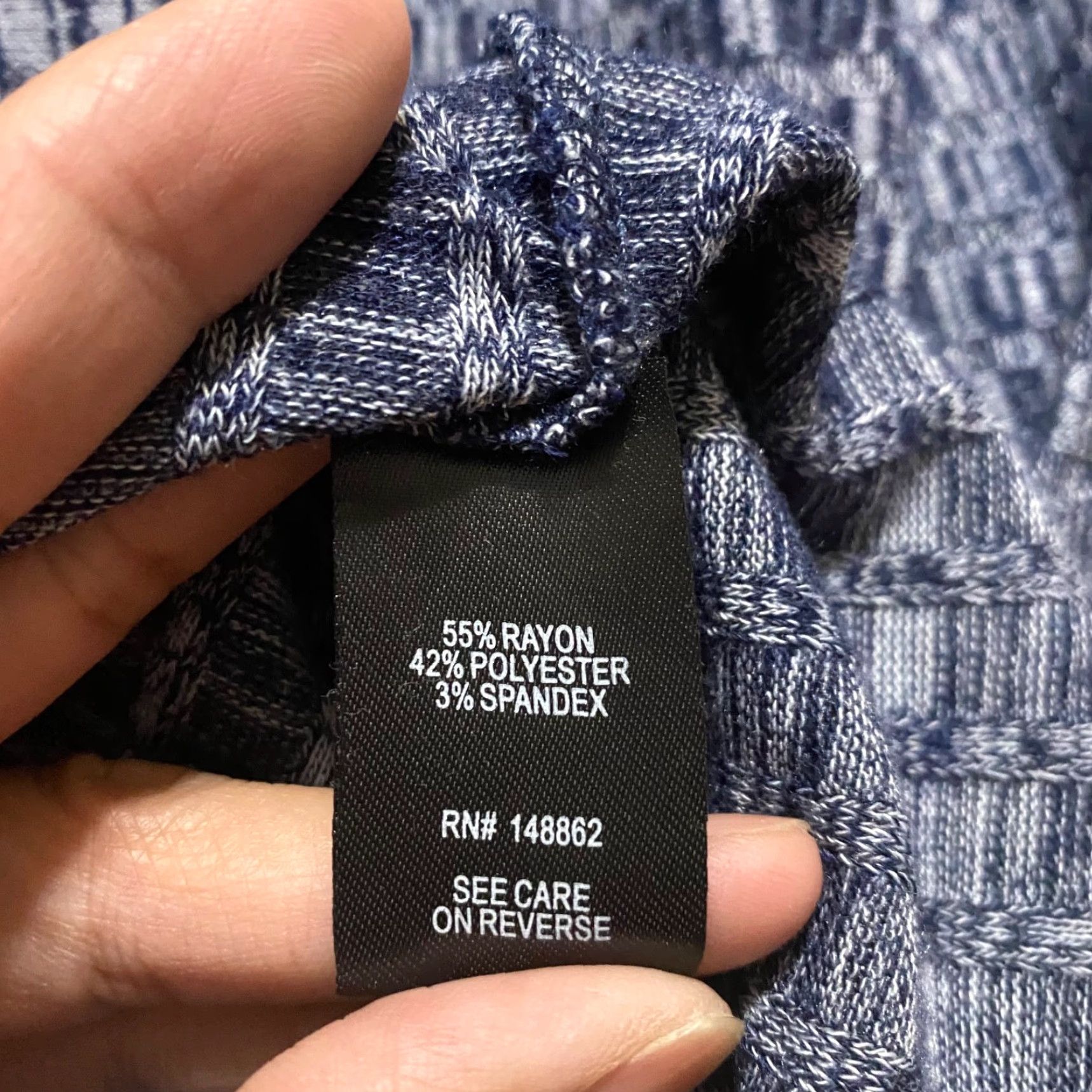 Torrid Torrid Dress Blue 1X 3/4 Sleeve Keyhole Neck A-Line Mini Knit Polyester Rayon Plus Womens Shirt? Size XL / US 12-14 / IT 48-50 - 7 Thumbnail