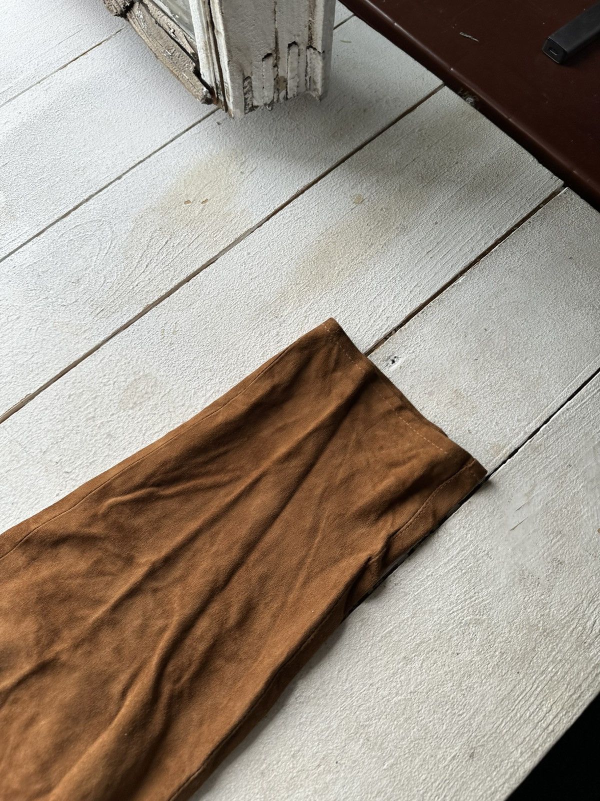 Leather 🚨Vintage leather pants motorcycles BROWN LUXURY Y2K Size 26" / US 2 / IT 38 - 7 Thumbnail