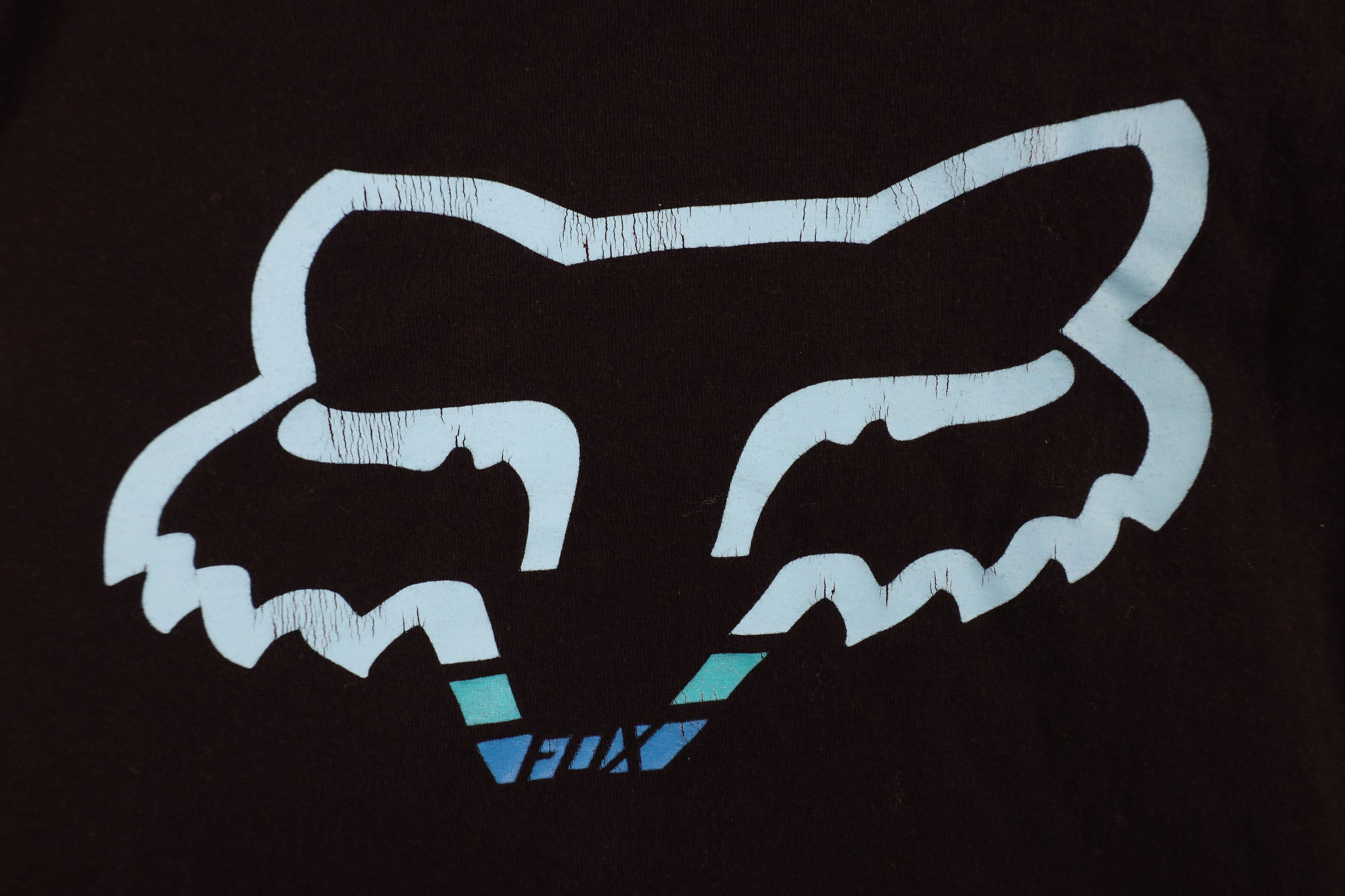 Fox Racing × Vintage Vintage Fox Racing Spell Big Logo Motocross T-Shirt Black Size US XXL / EU 58 / 5 - 4 Thumbnail
