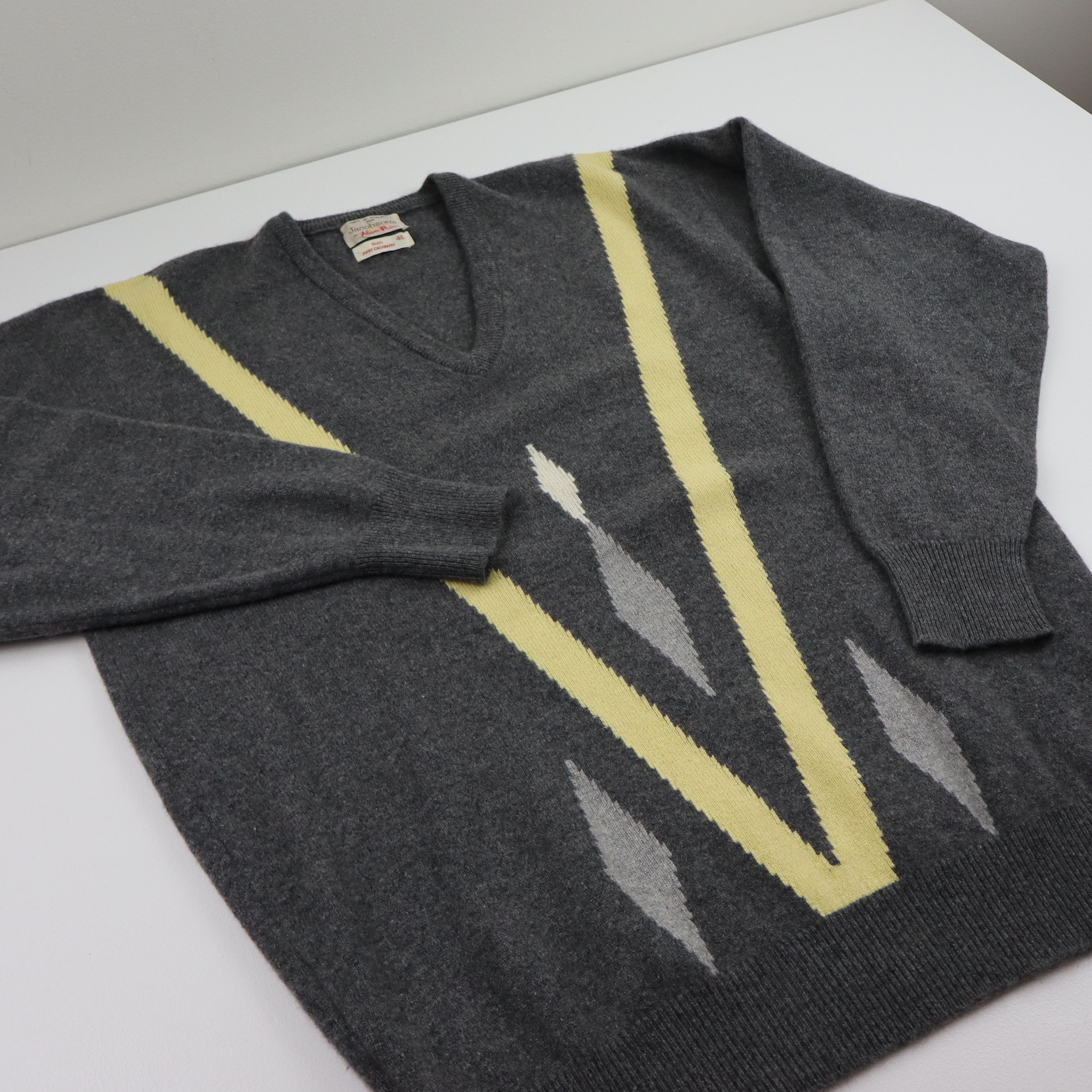 Alan Paine Vintage 70s 80s 100% Cashmere Mad Men Sweater Large 46 Size US L / EU 52-54 / 3 - 4 Thumbnail