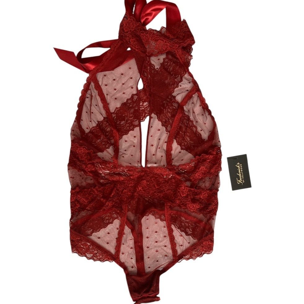 Other Frederick’s of Hollywood Deep Red Alexia Love Mesh Teddy, M Size M / US 6-8 / IT 42-44 - 1 Thumbnail