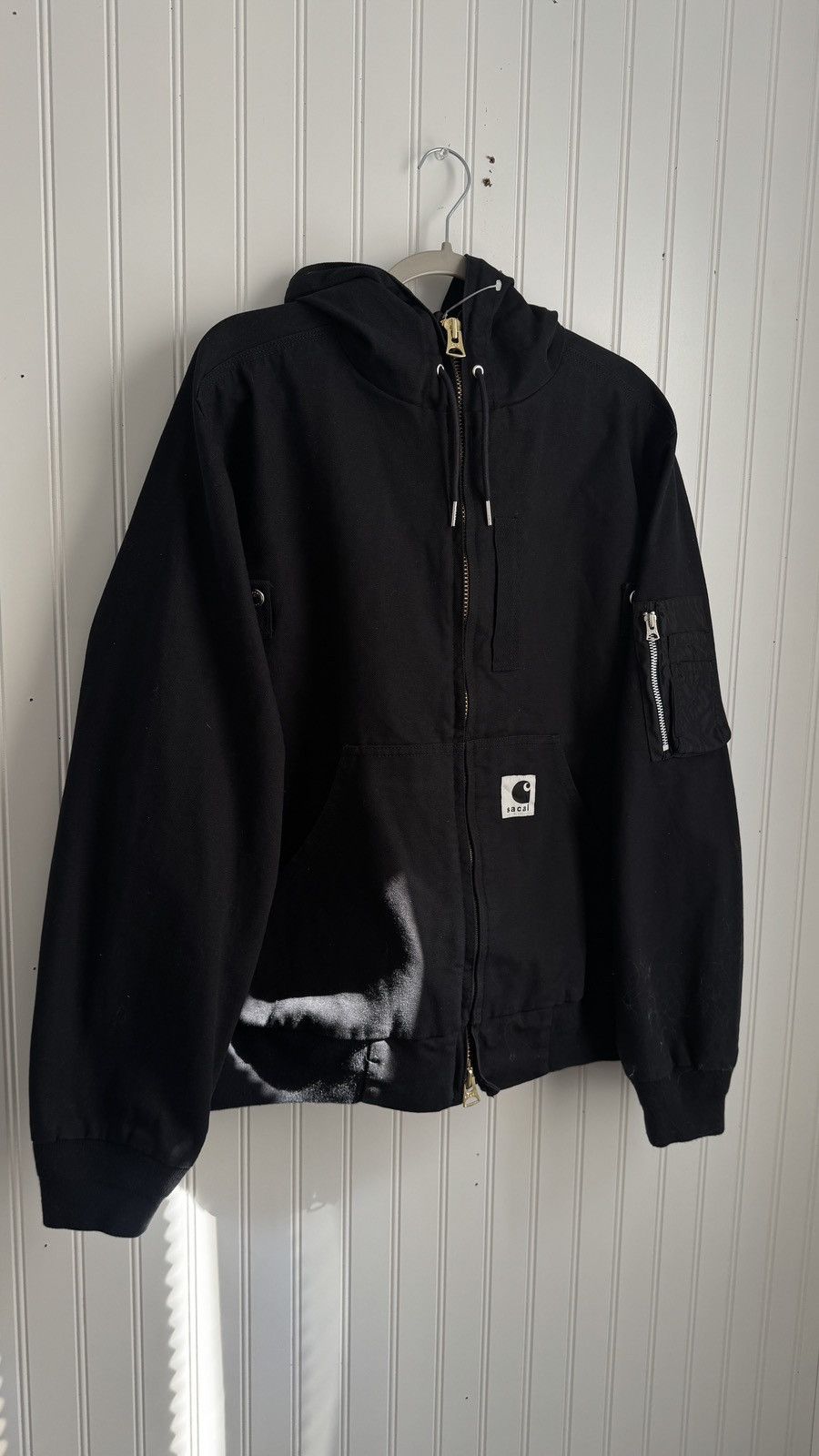 Carhartt × Sacai Carhartt x Sacai Duck Hooded Black Jacket Japan Size 3 Size US L / EU 52-54 / 3 - 5 Thumbnail