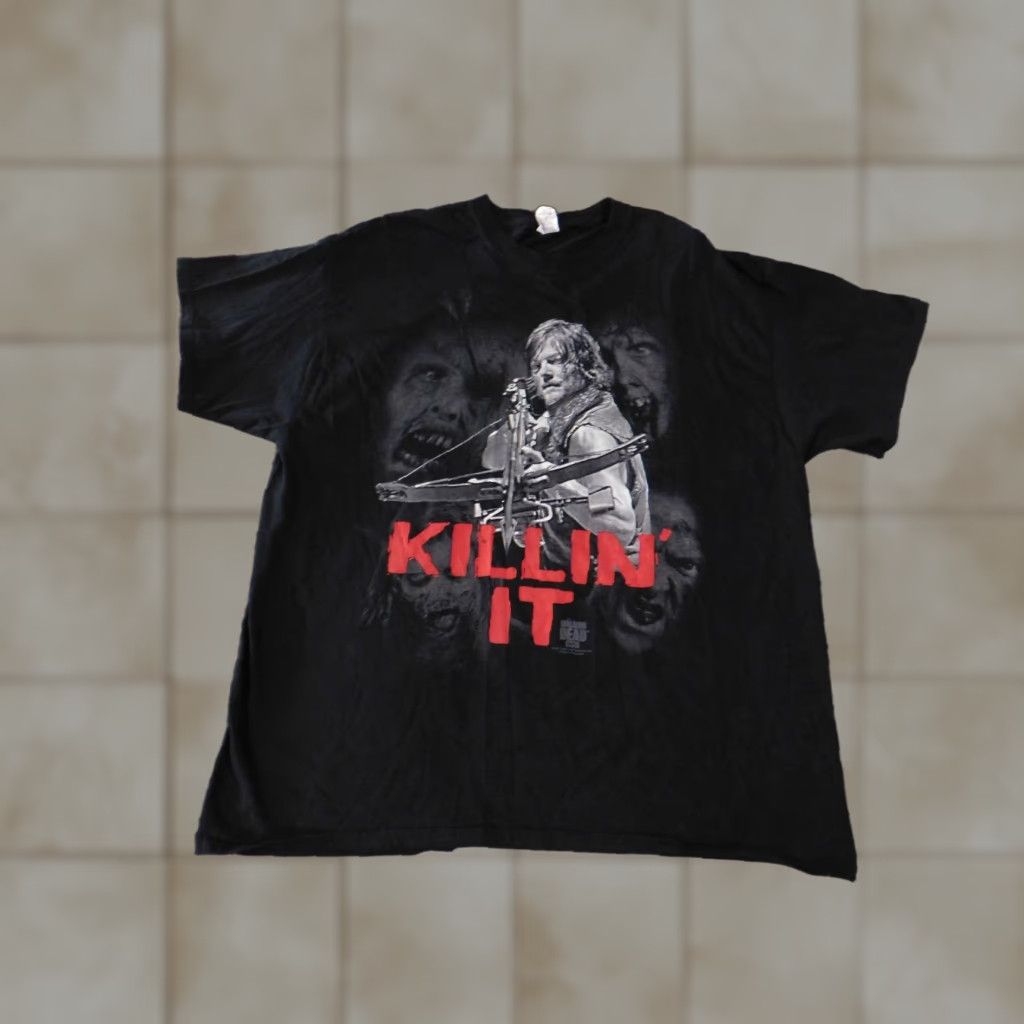 Jerzees the walking dead shirt mens 2XL black logo JERZEES T-Shirt Crew Neck Short Sleeve Horror AMC Zombie Size US XXL / EU 58 / 5 - 1 Thumbnail