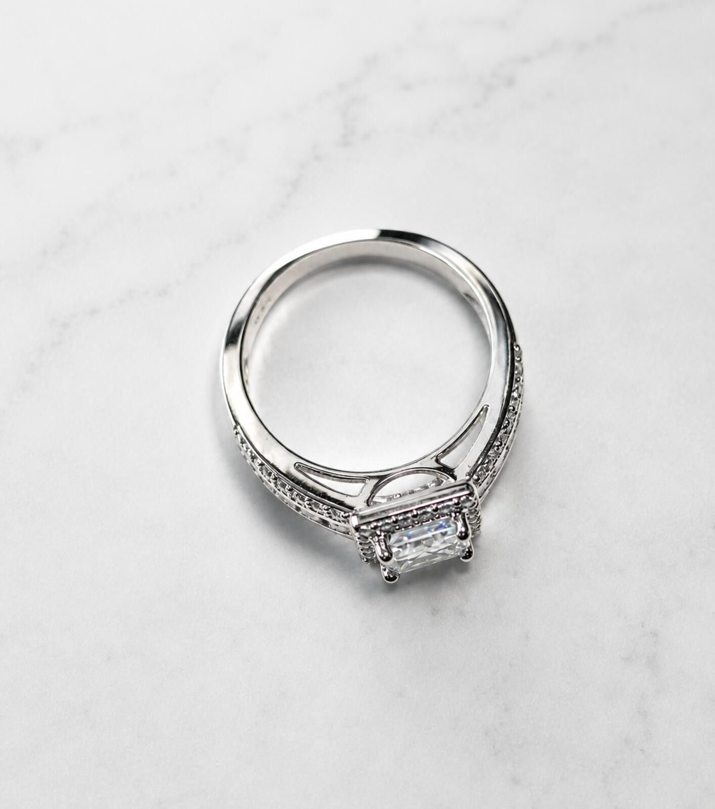 Other 2.63ct Princess Cut Moissanite Halo Ring Size ONE SIZE - 6 Thumbnail