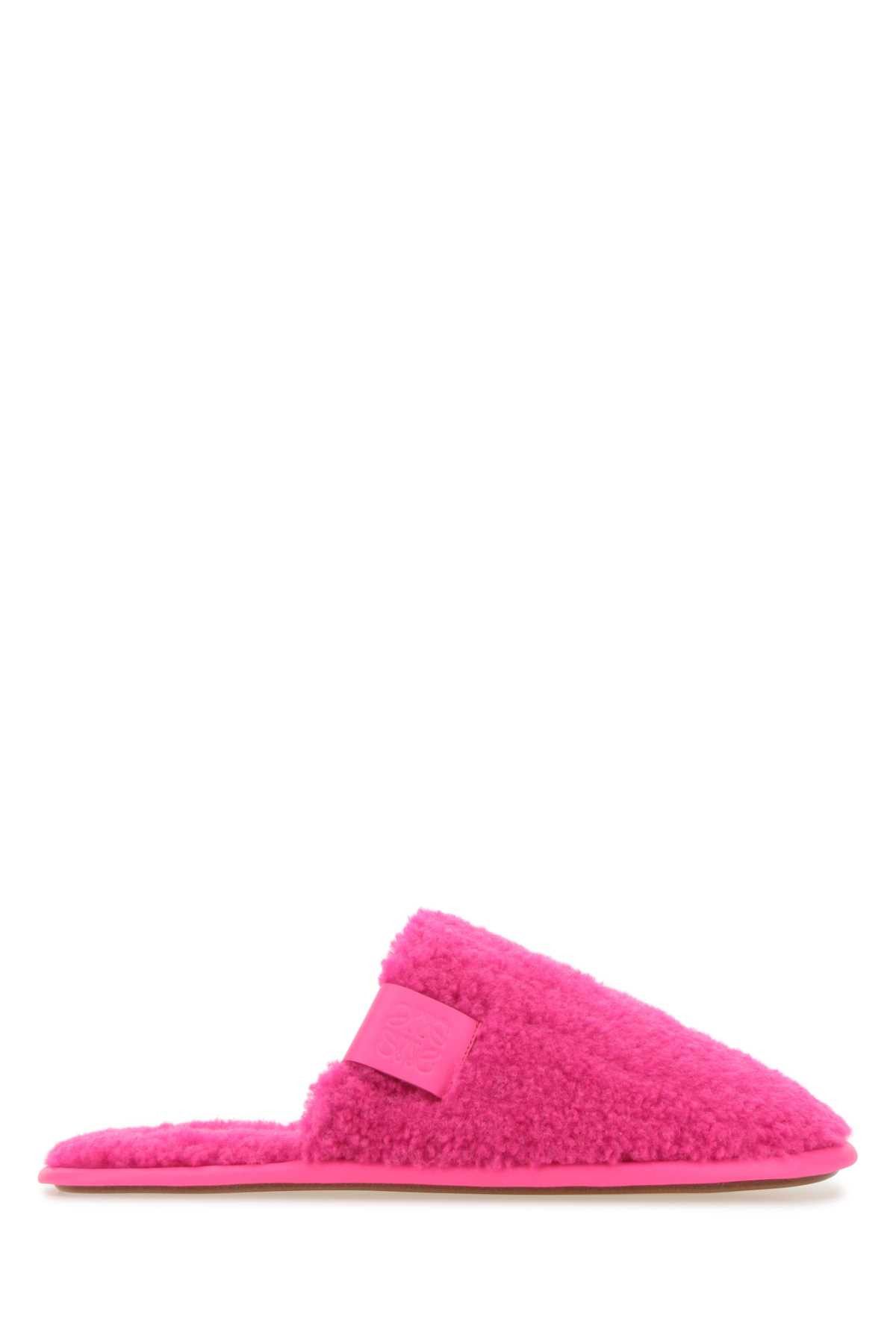 image of Loewe Fluo Pink Pile Slippers, Women's (Size 7)