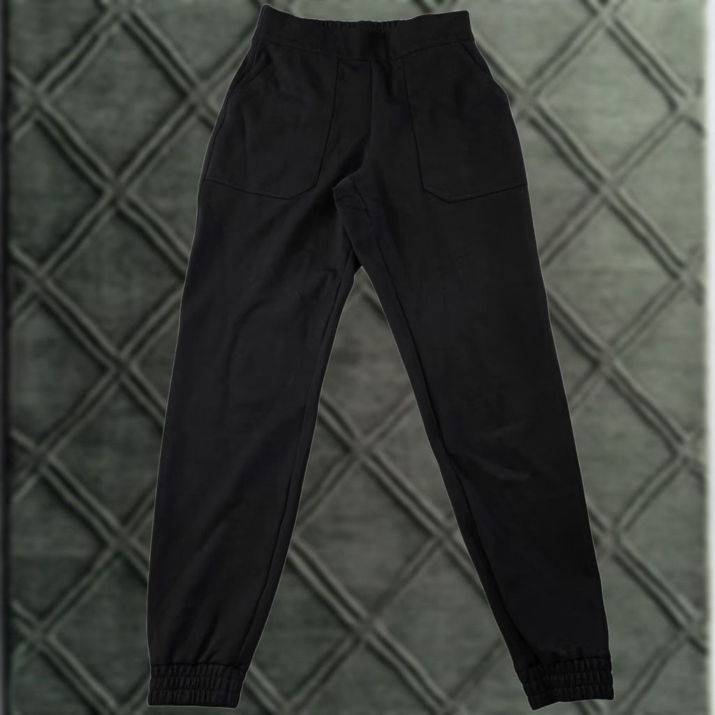 Spanx Spanx Pants Womens S Black Jogger Knit Pockets Elastic Waist Cuffed Pull On Size 28" / US 6 / IT 42 - 1 Thumbnail
