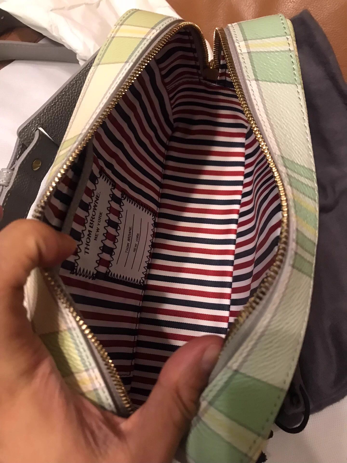 Thom Browne Thom Browne All Leather Gingham 4-Bar Crossbody Bag Size ONE SIZE - 3 Thumbnail