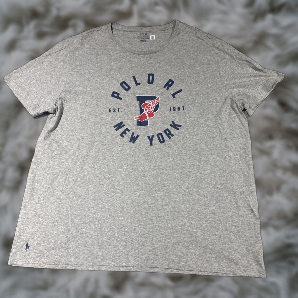 Polo Ralph Lauren Polo Ralph Lauren P Wing Shirt Mens 2XL Gray Graphic Logo Short Sleeve Tee Size US XXL / EU 58 / 5 - 1 Thumbnail