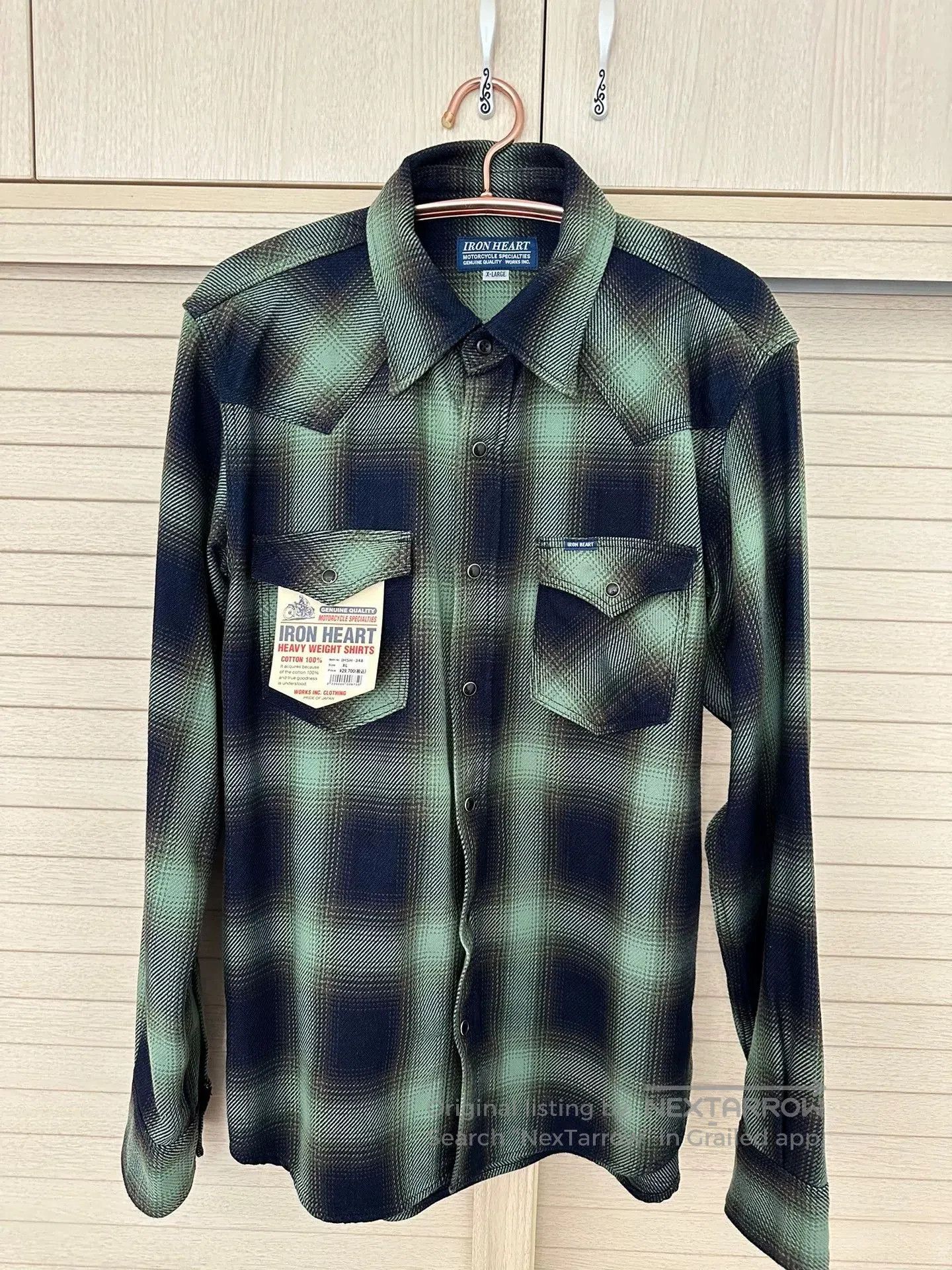 Iron Heart Iron Heart Flannel Shirt in Green. Size US XL / EU 56 / 4 - 1 Thumbnail