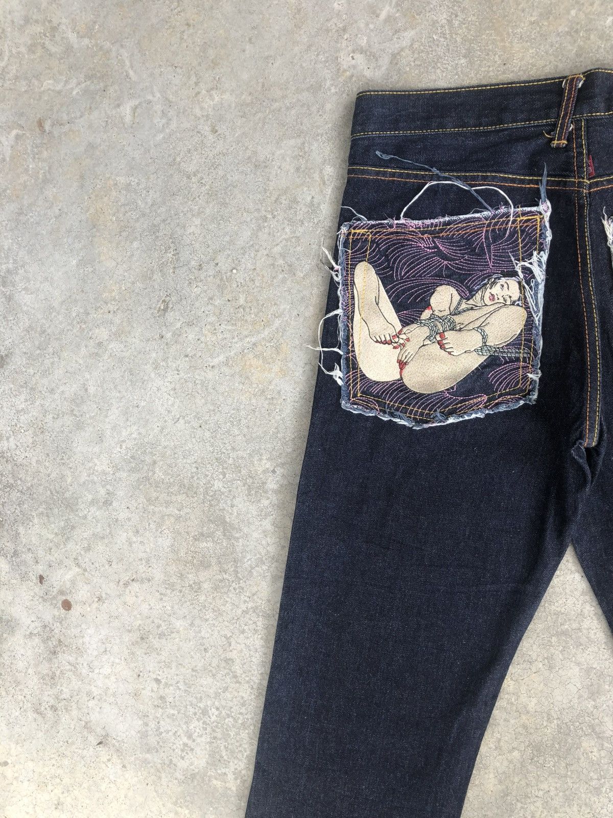 RMC Jeans Red Monkey Company Embroidered Naked Size US 32 / EU 48 - 9 Thumbnail