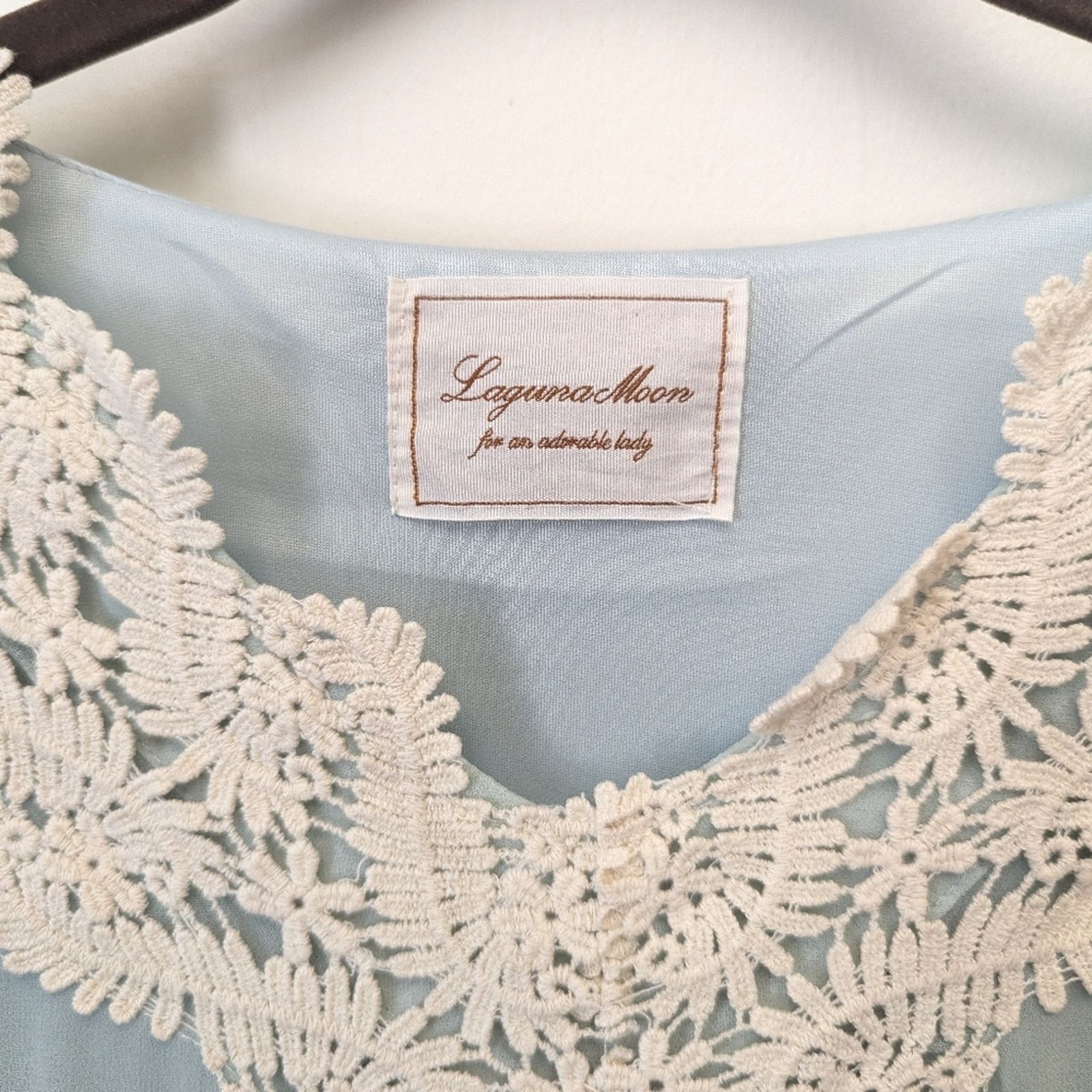 Japanese Brand Laguna Moon Chiffon & Lace Mini Dress Women's Size Small Size S / US 4 / IT 40 - 12 Thumbnail