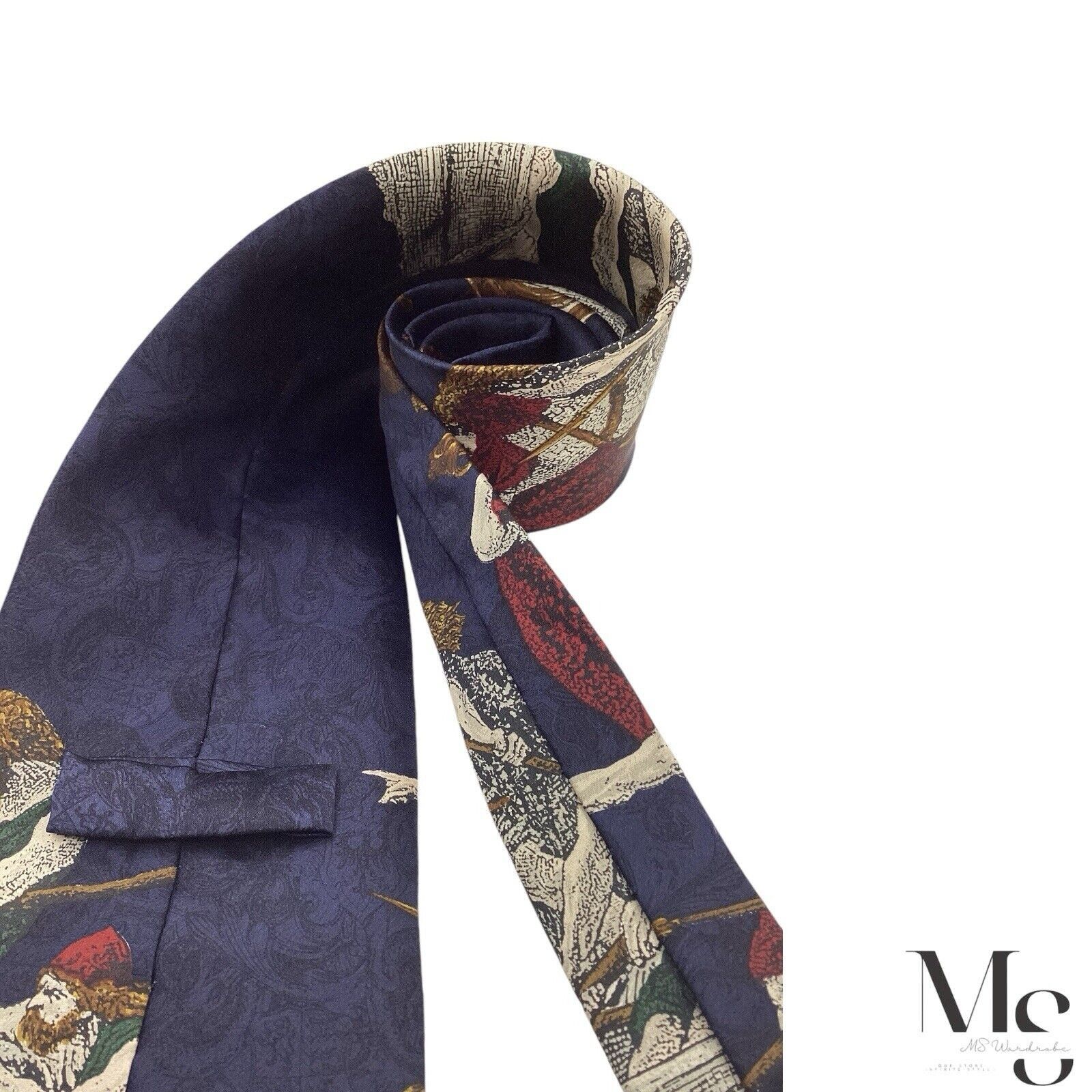 Gianfranco Ferre GIANFRANCO FERRE Blue Medieval Silk Tie Made In Italy W: 4" Size ONE SIZE - 3 Thumbnail