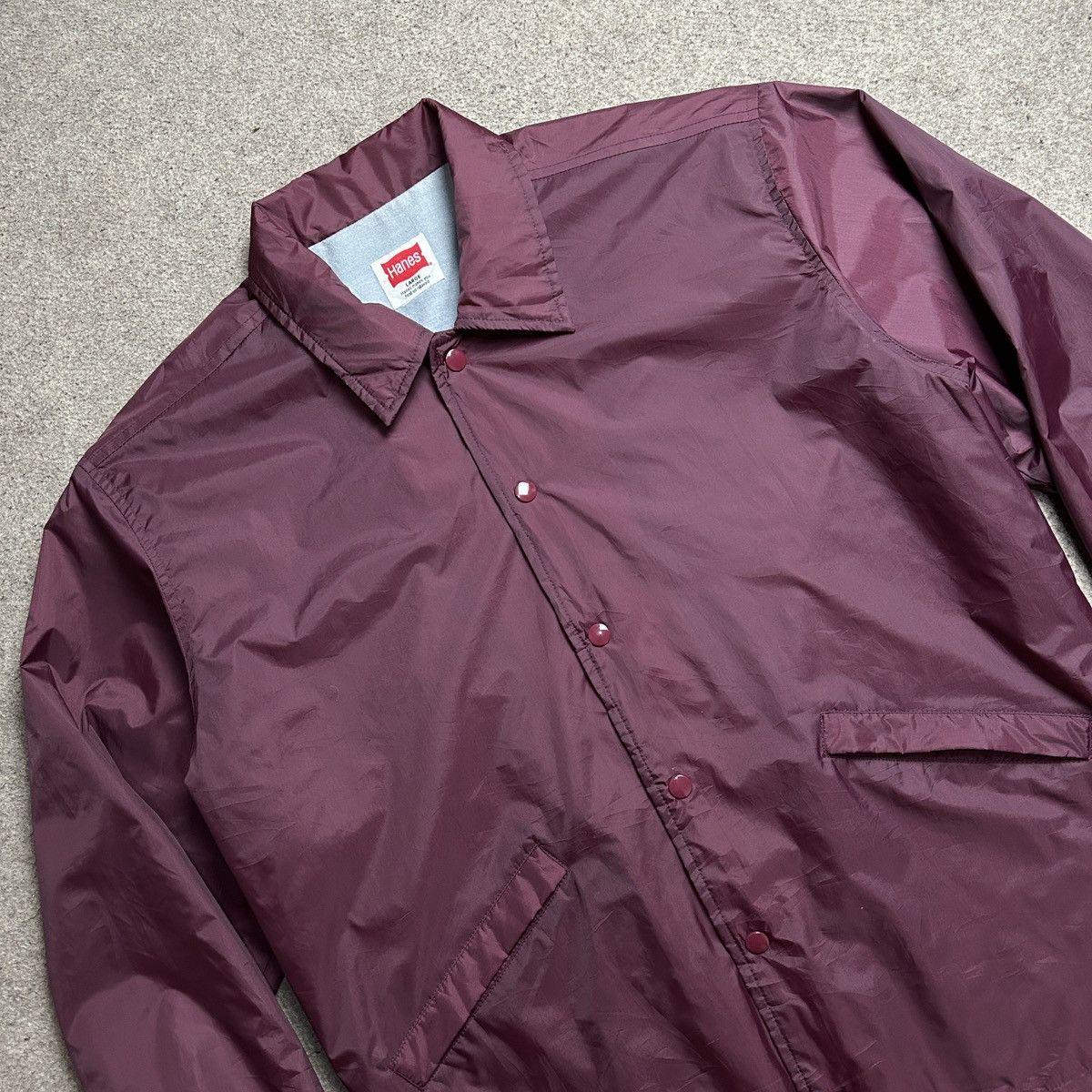 Hanes Hanes Vintage Coach Jacket Maroon Size US L / EU 52-54 / 3 - 6 Thumbnail