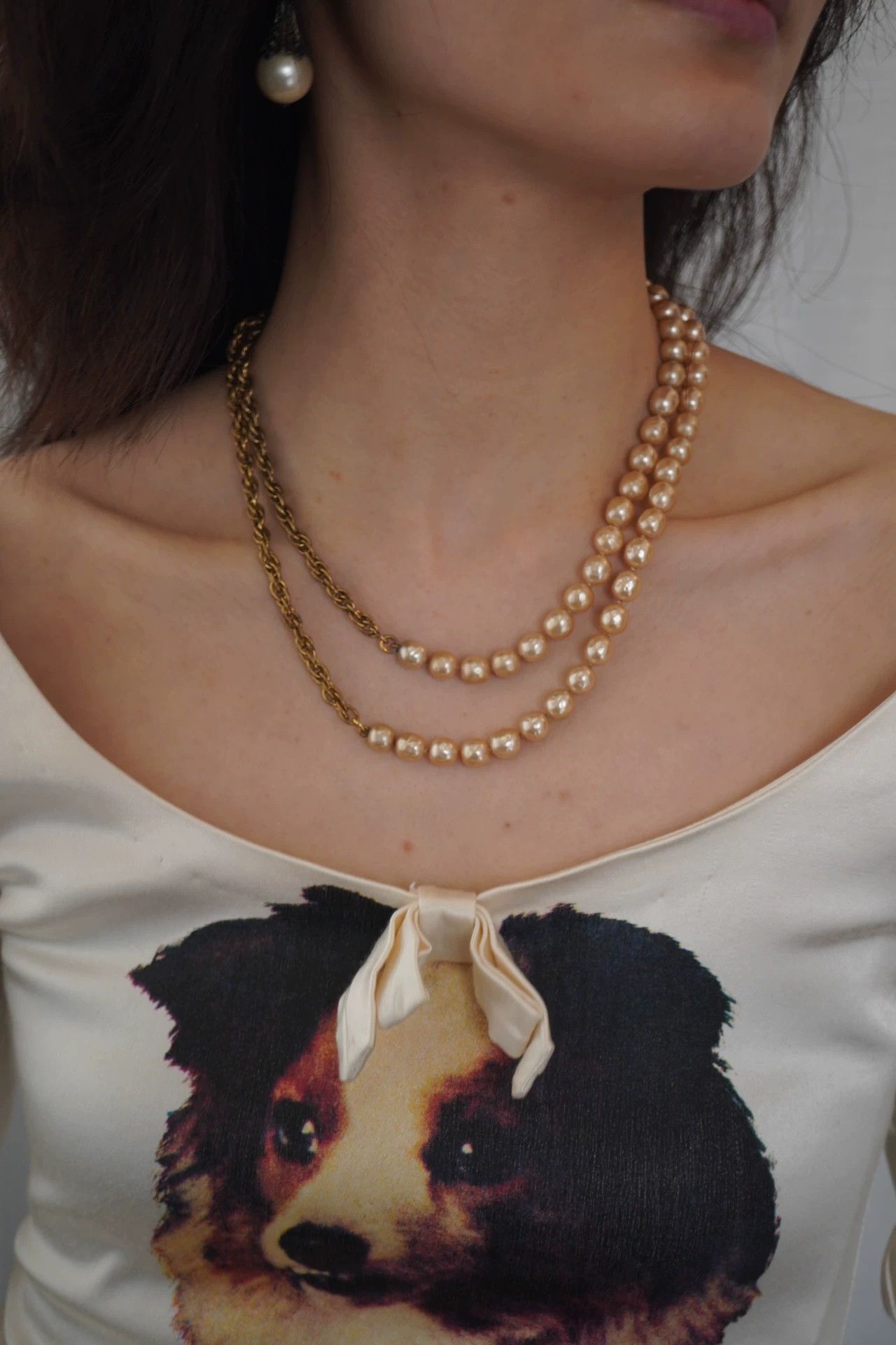 Chanel Chanel 1980s Double Pearl Long Necklace Size ONE SIZE - 2 Thumbnail
