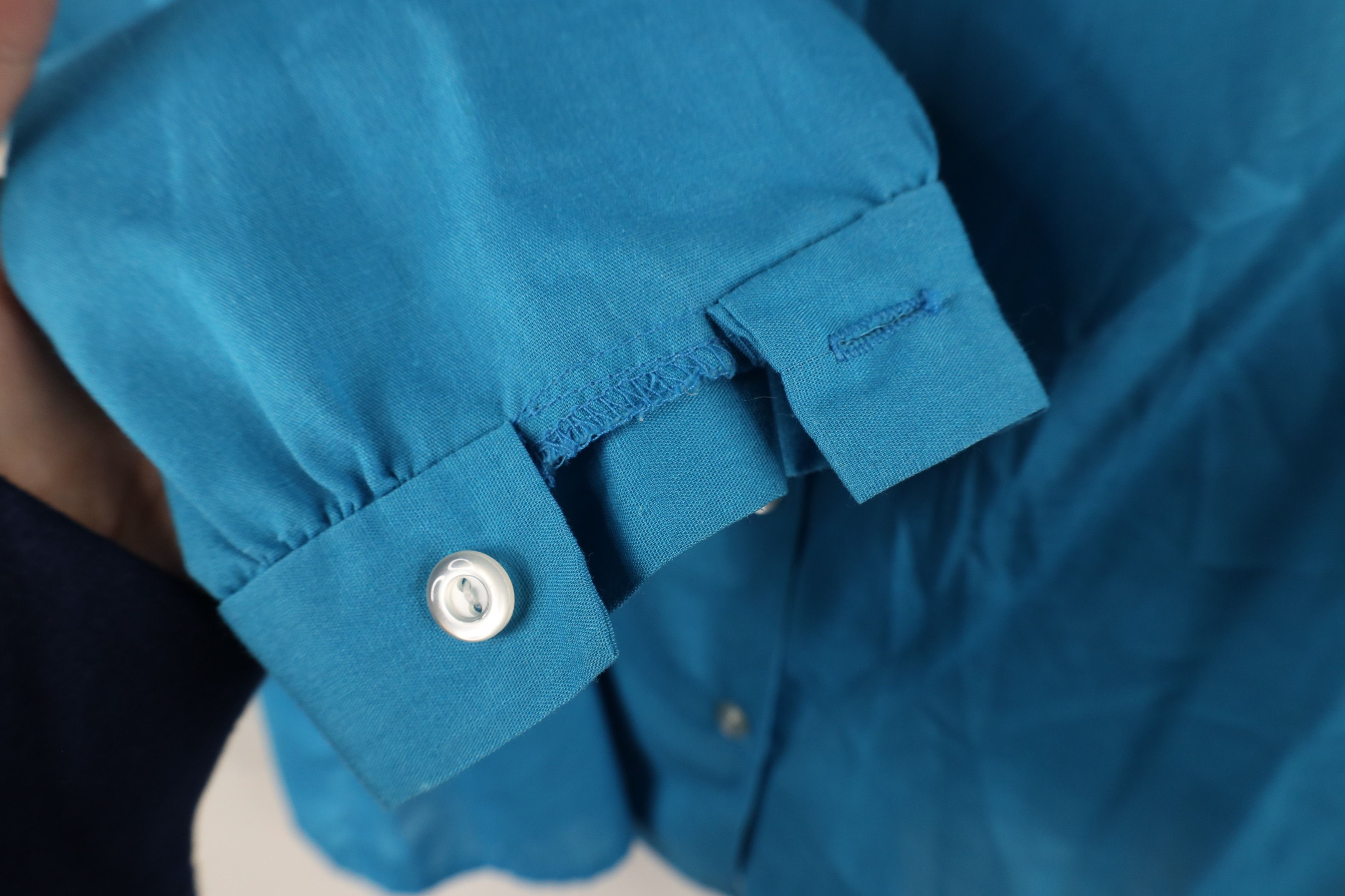 Vintage Vintage 90s Streetwear Long Sleeve Button Shirt Blue USA Size XL / US 12-14 / IT 48-50 - 7 Thumbnail