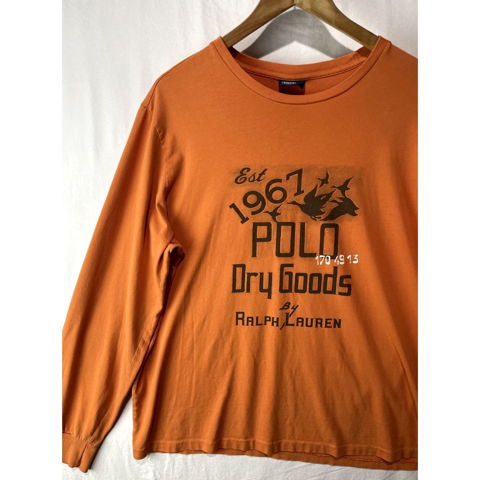 Polo Ralph Lauren VINTAGE Polo Ralph Lauren Shirt Mens L Orange Knit Crew Neck Logo Graphic Print Size US L / EU 52-54 / 3 - 2 Thumbnail