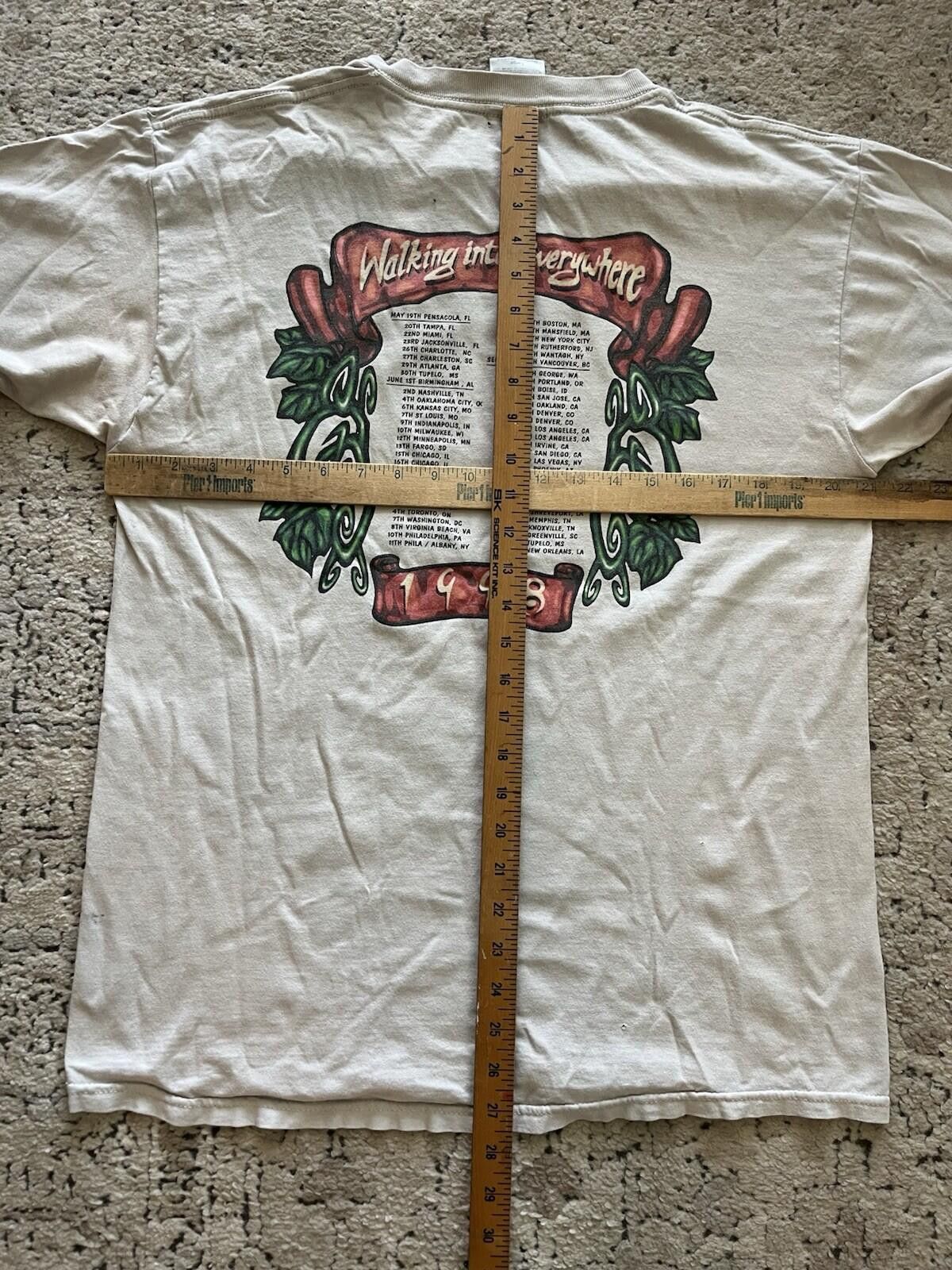 Gildan Vintage 1998 Page Plant Tour T Shirt Tultex Large White Size US L / EU 52-54 / 3 - 6 Thumbnail